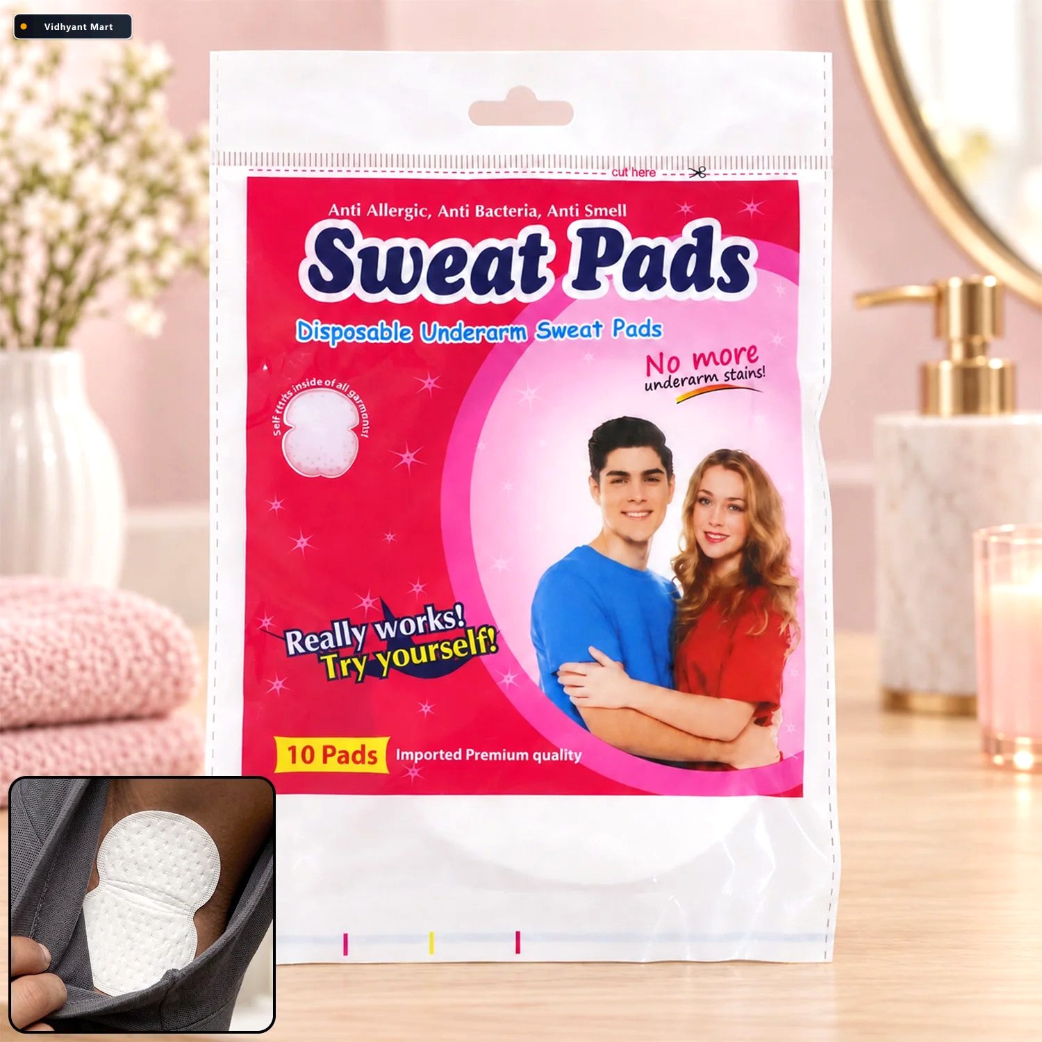 Vidhyant Mart Disposable Underarm Sweat Pads For Clothing Protec 1