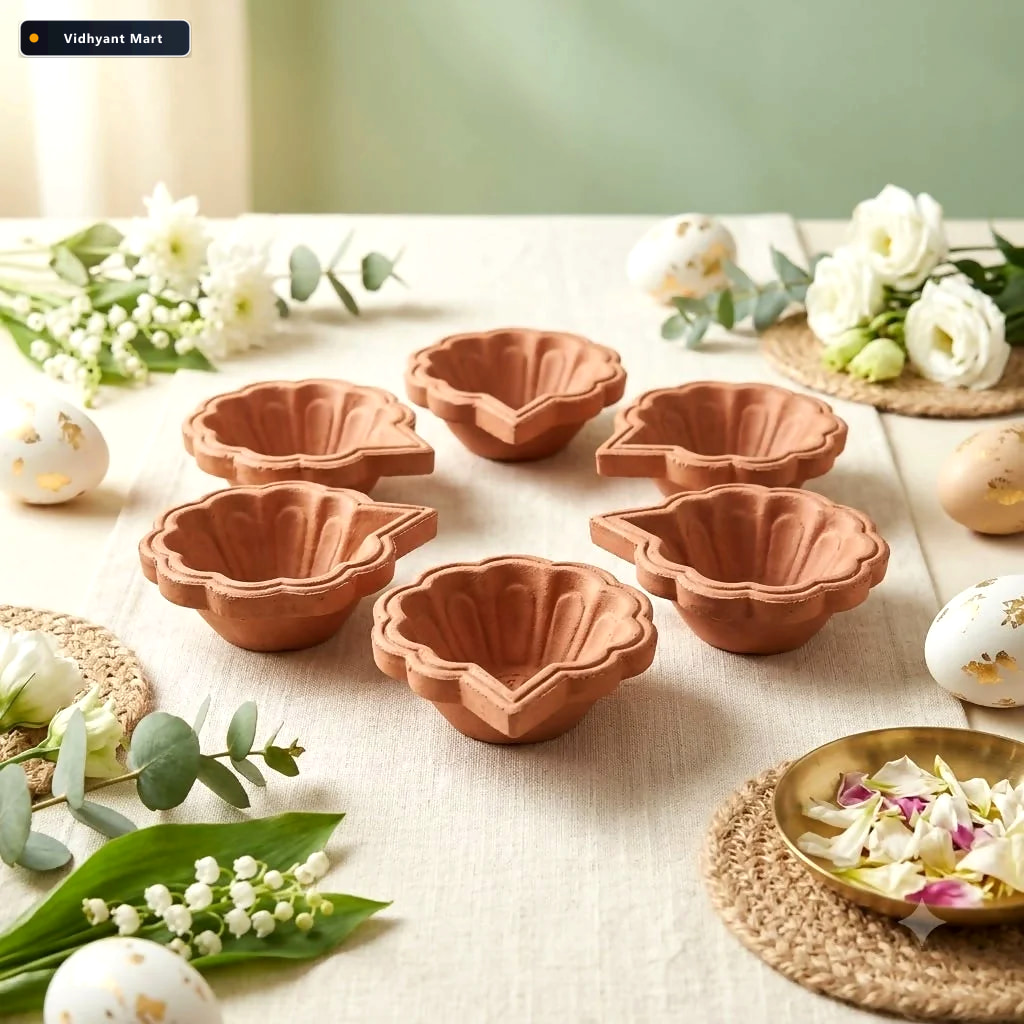 Vidhyant Mart Divine Electric Kapoor Diffuser 6 Piece Diya Set 5