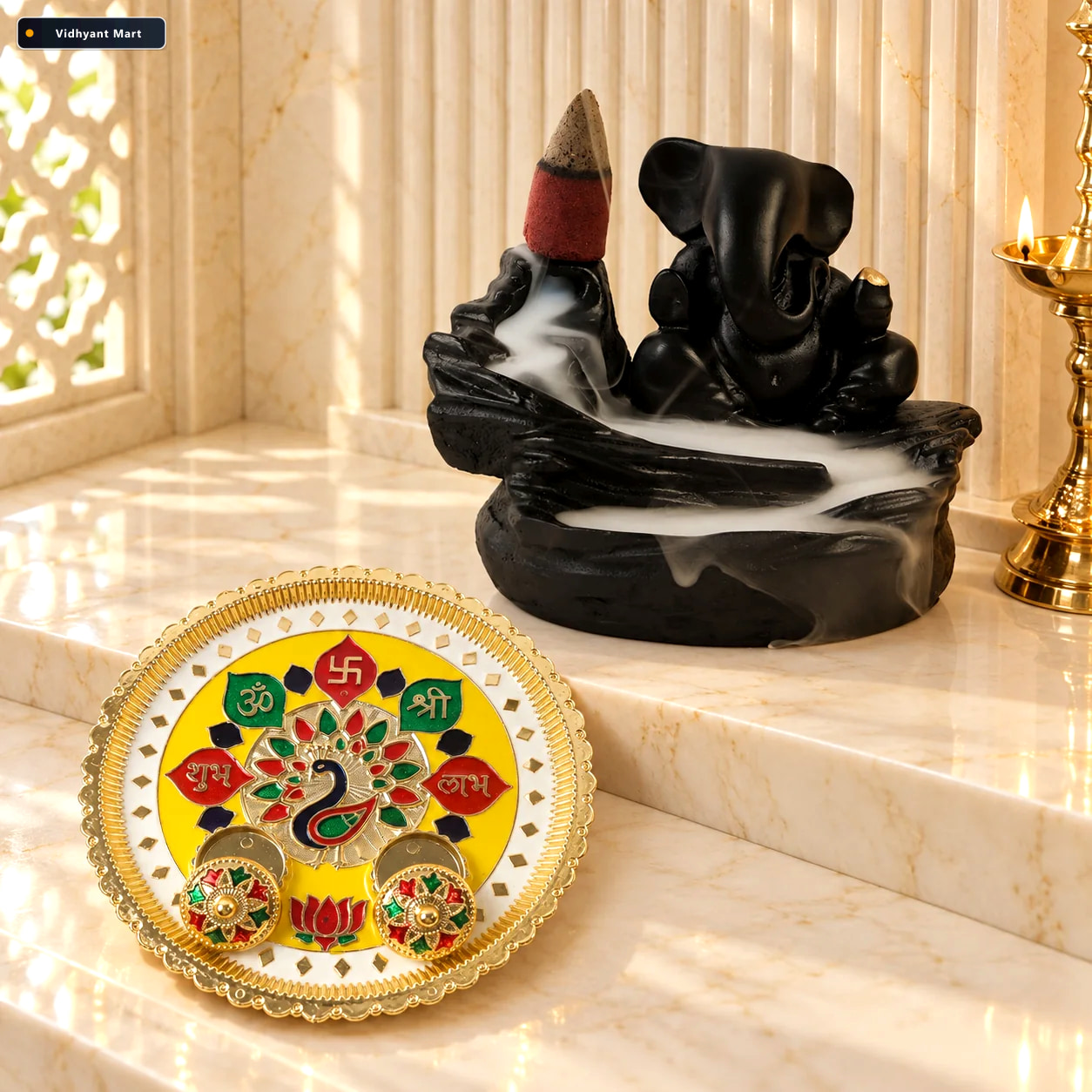 Vidhyant Mart Divine Ganesha Backflow Fountain Auspicious Puja T 1