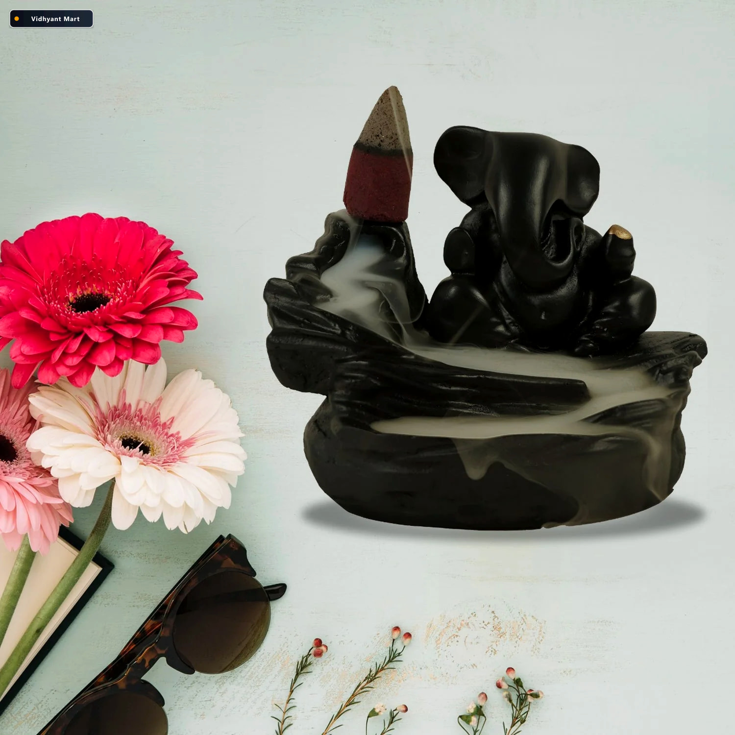 Vidhyant Mart Divine Ganesha Backflow Fountain Auspicious Puja T 4