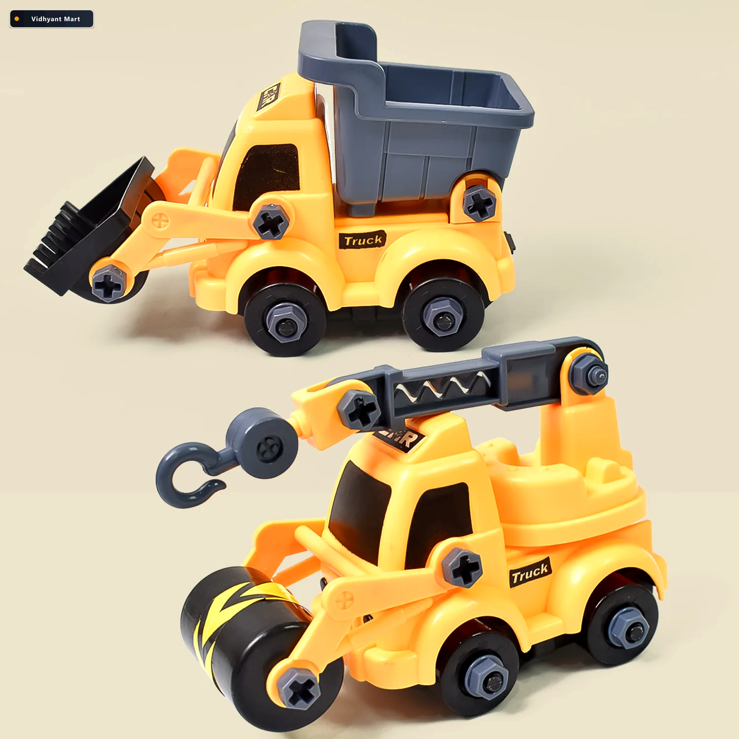 Vidhyant Mart Diy Assembly Toy Engineering Vehicles Kit 2 Pc Lit 4