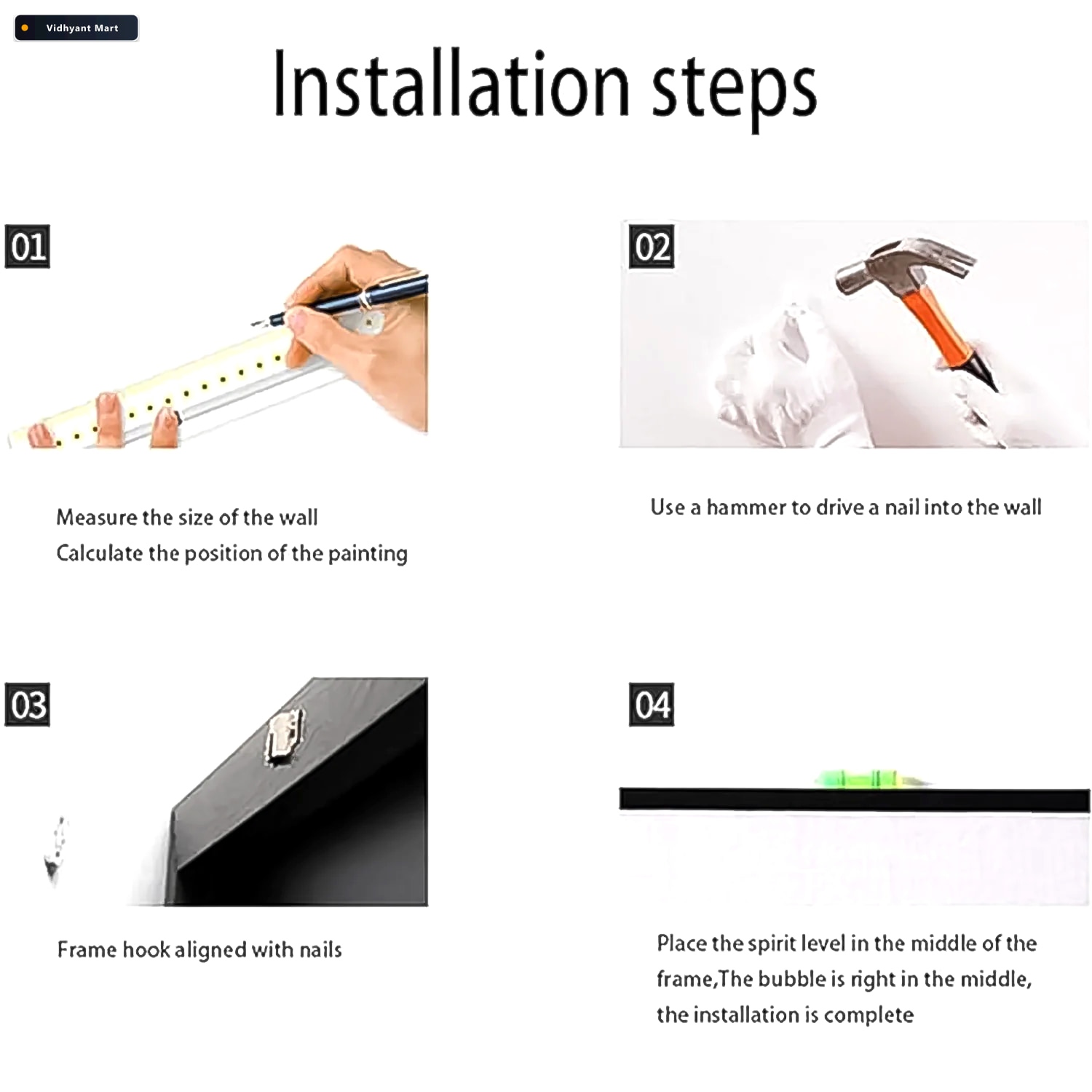 Vidhyant Mart Diy Wall Mounting Kit Safe Precise Home Installati 3