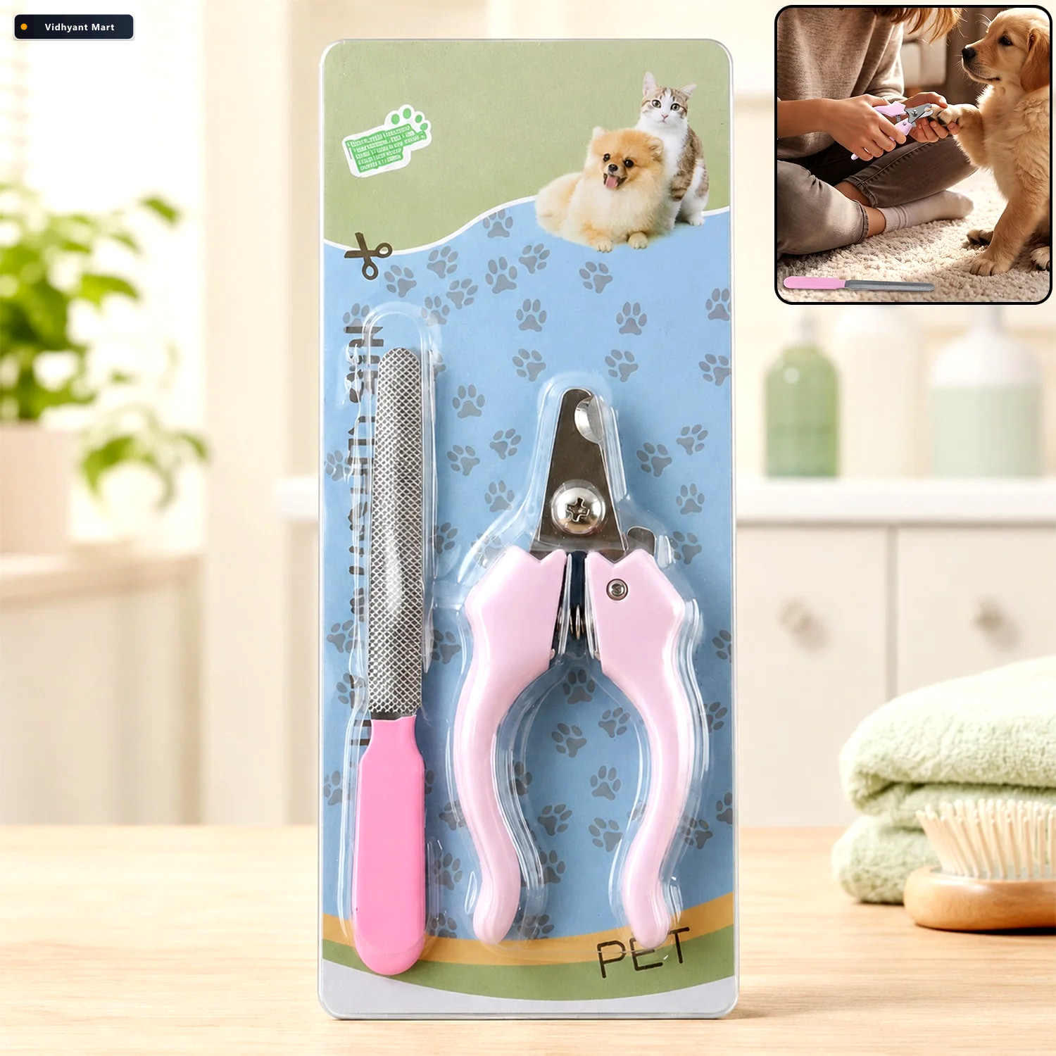 Vidhyant Mart Dog Cat Nail Clipper Filer Kit For Easy Home Groom 1