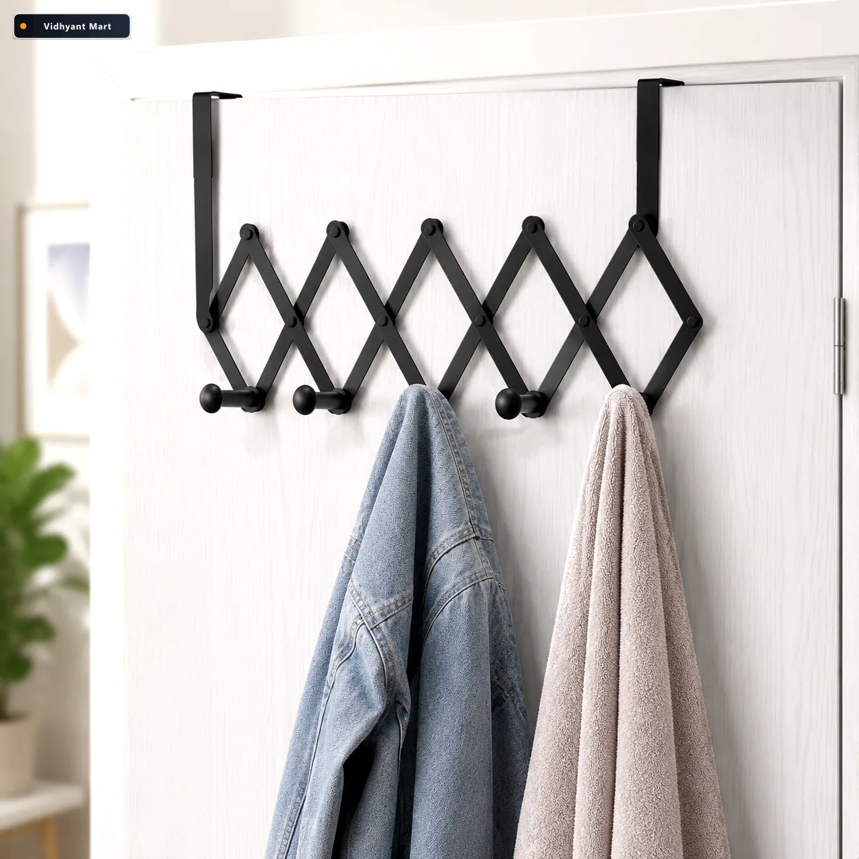 Vidhyant Mart Door Hanger 6 Hook Steel Coat Rack For Home Organi 1