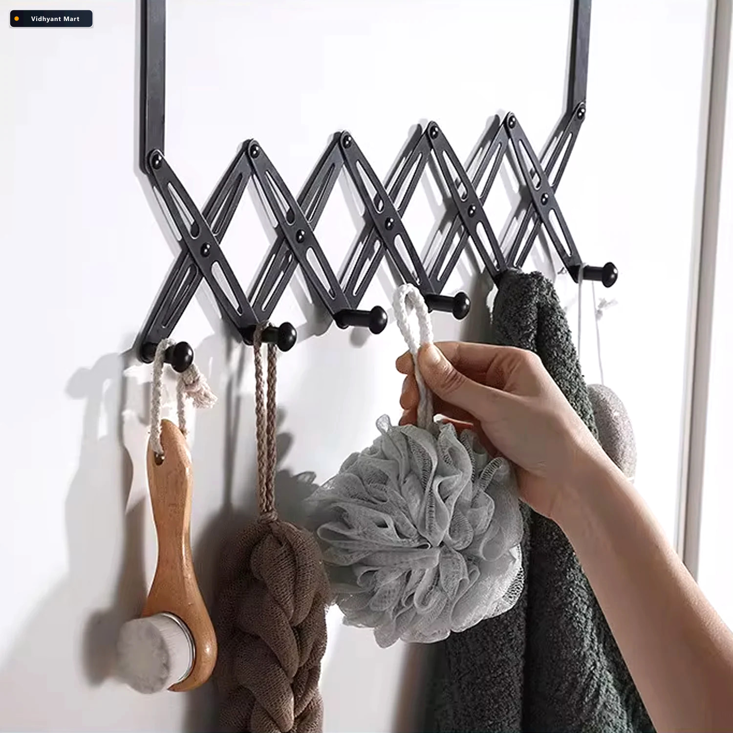 Vidhyant Mart Door Hanger 6 Hook Steel Coat Rack For Home Organi 2