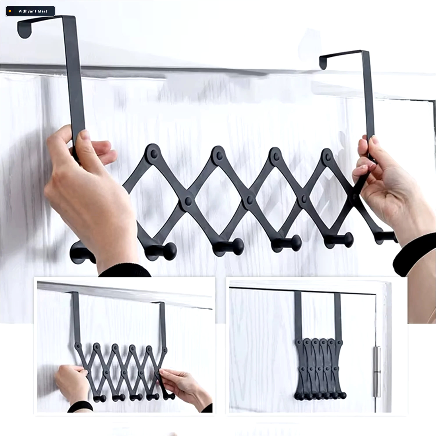 Vidhyant Mart Door Hanger 6 Hook Steel Coat Rack For Home Organi 3