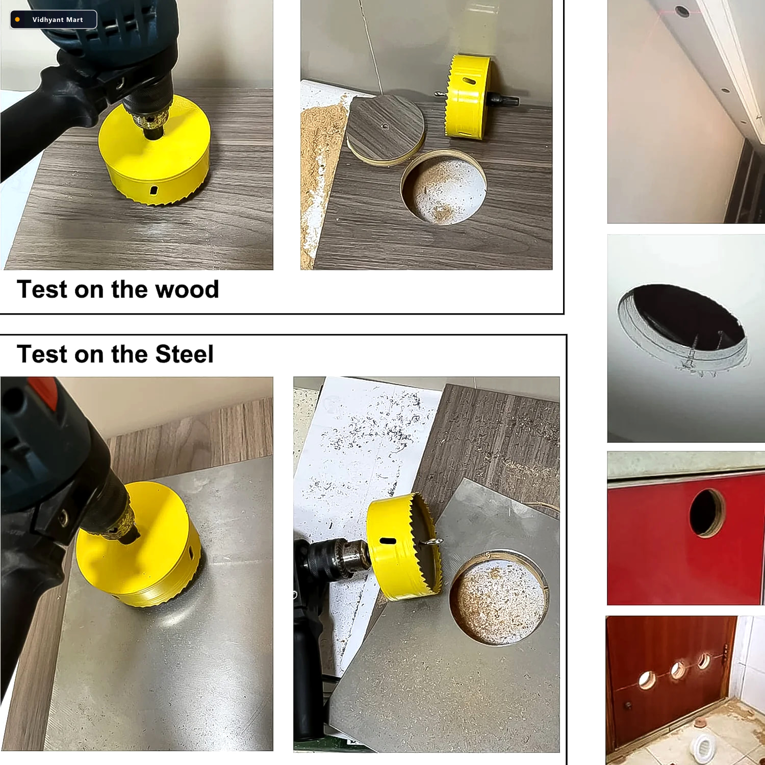 Vidhyant Mart Door Lock Installation Kit Carbon Steel Hole Saw S 3