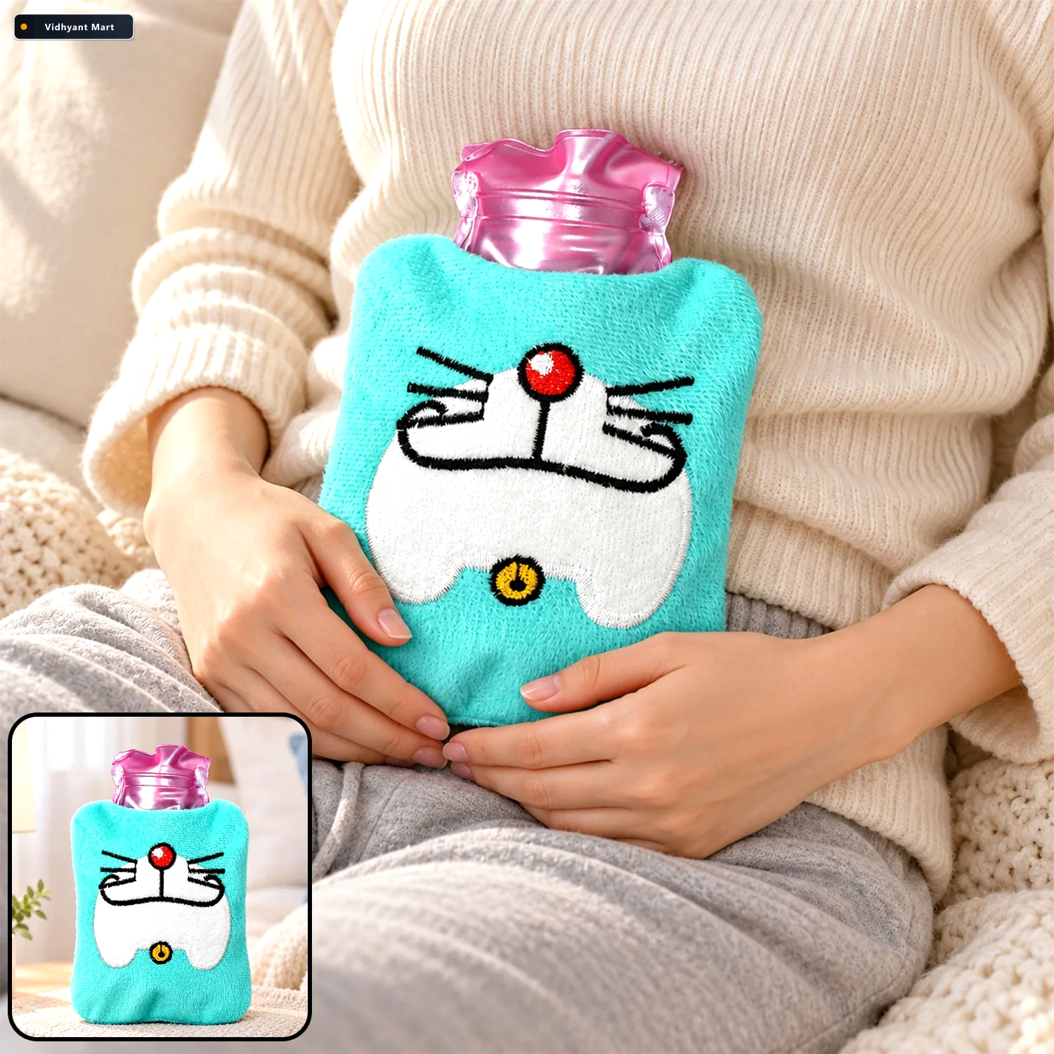 Vidhyant Mart Doremon Hot Water Bag Pain Relief With Soft Cover 1