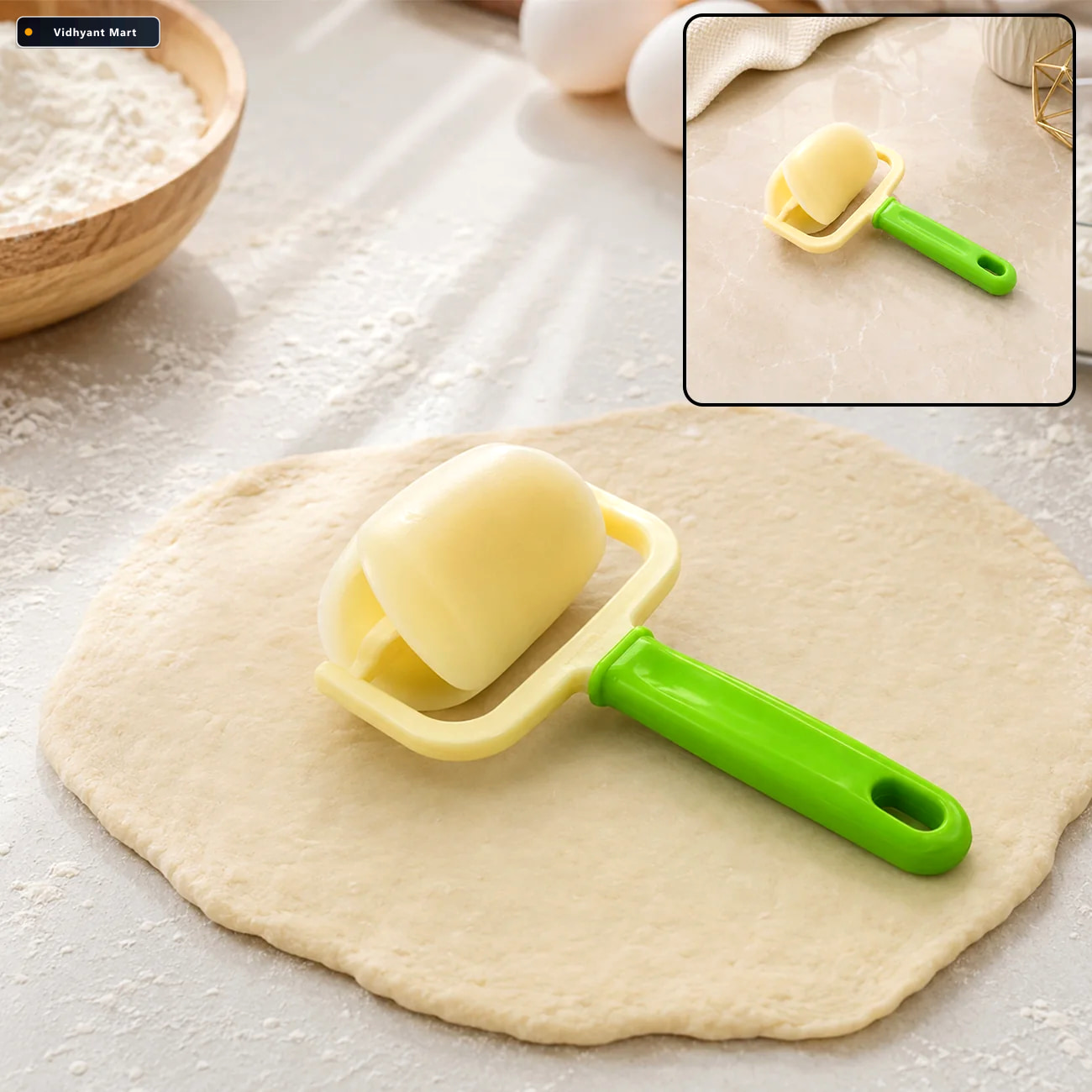 Vidhyant Mart Dough Cutter Roller Multipurpose For Puri Baking Q 1