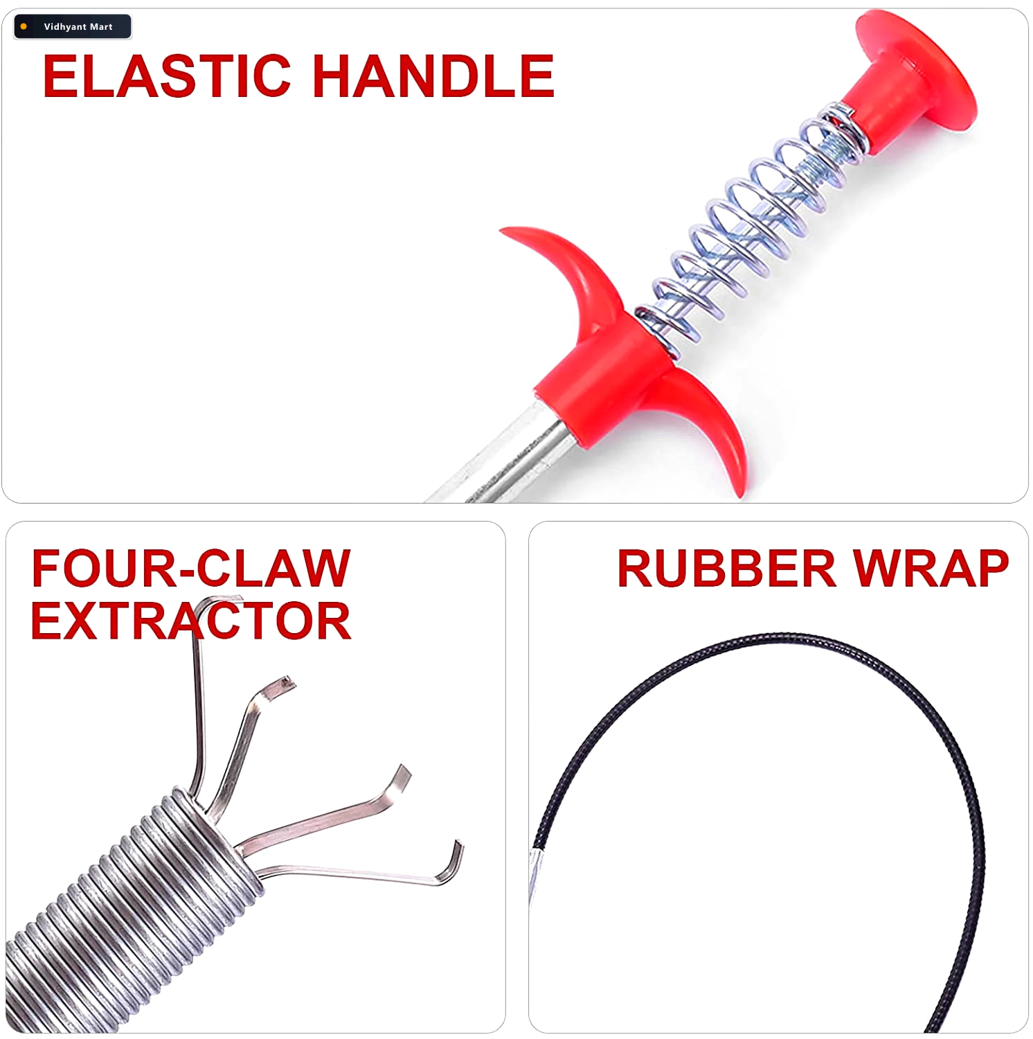 Vidhyant Mart Drain Cleaner Tool 290cm Flexible Pipe Clog Remove 1