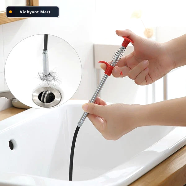 Vidhyant Mart Drain Cleaner Tool 290cm Flexible Pipe Clog Remove 3