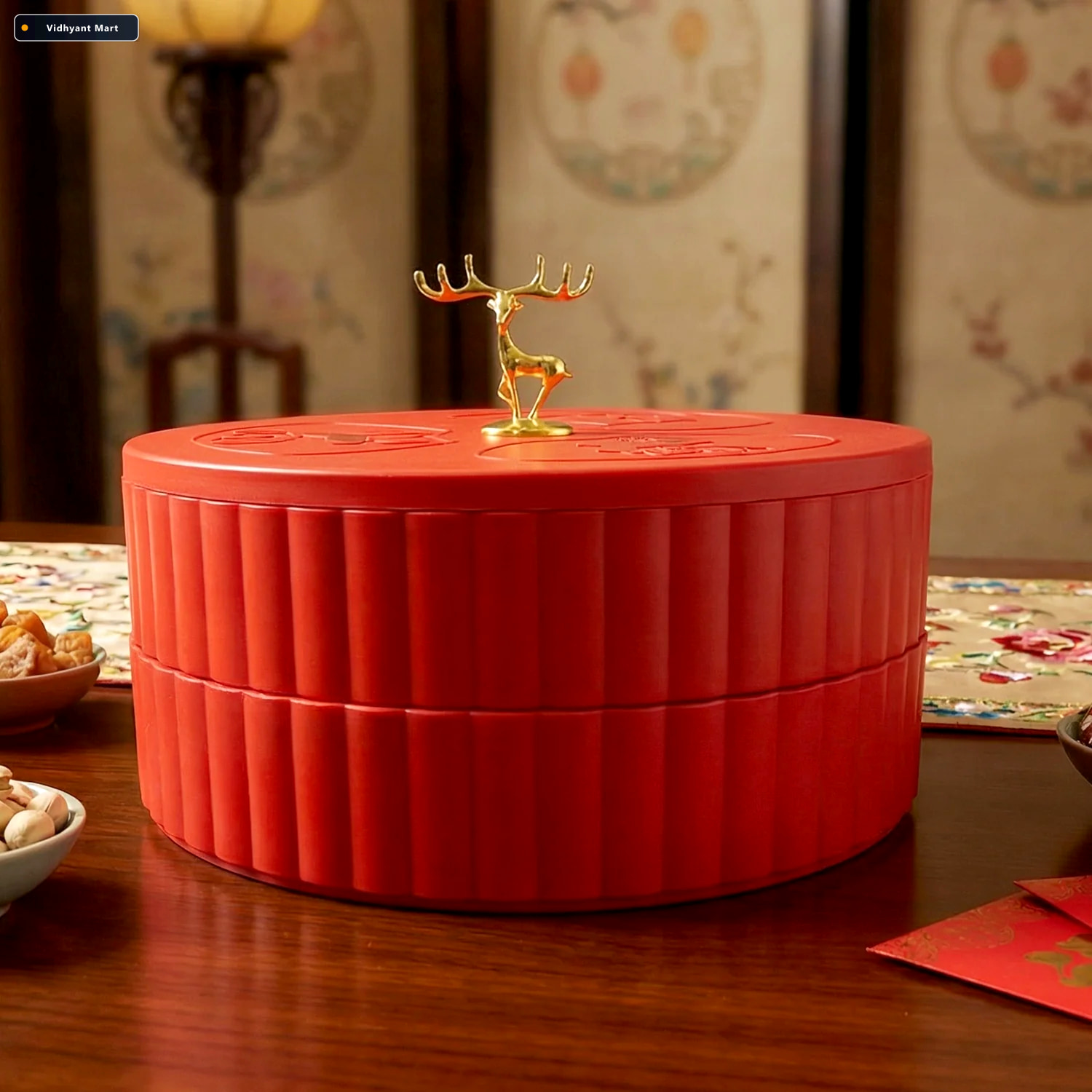 Vidhyant Mart Dry Fruit Serving Tray 2 Layer Multipurpose Snack 3