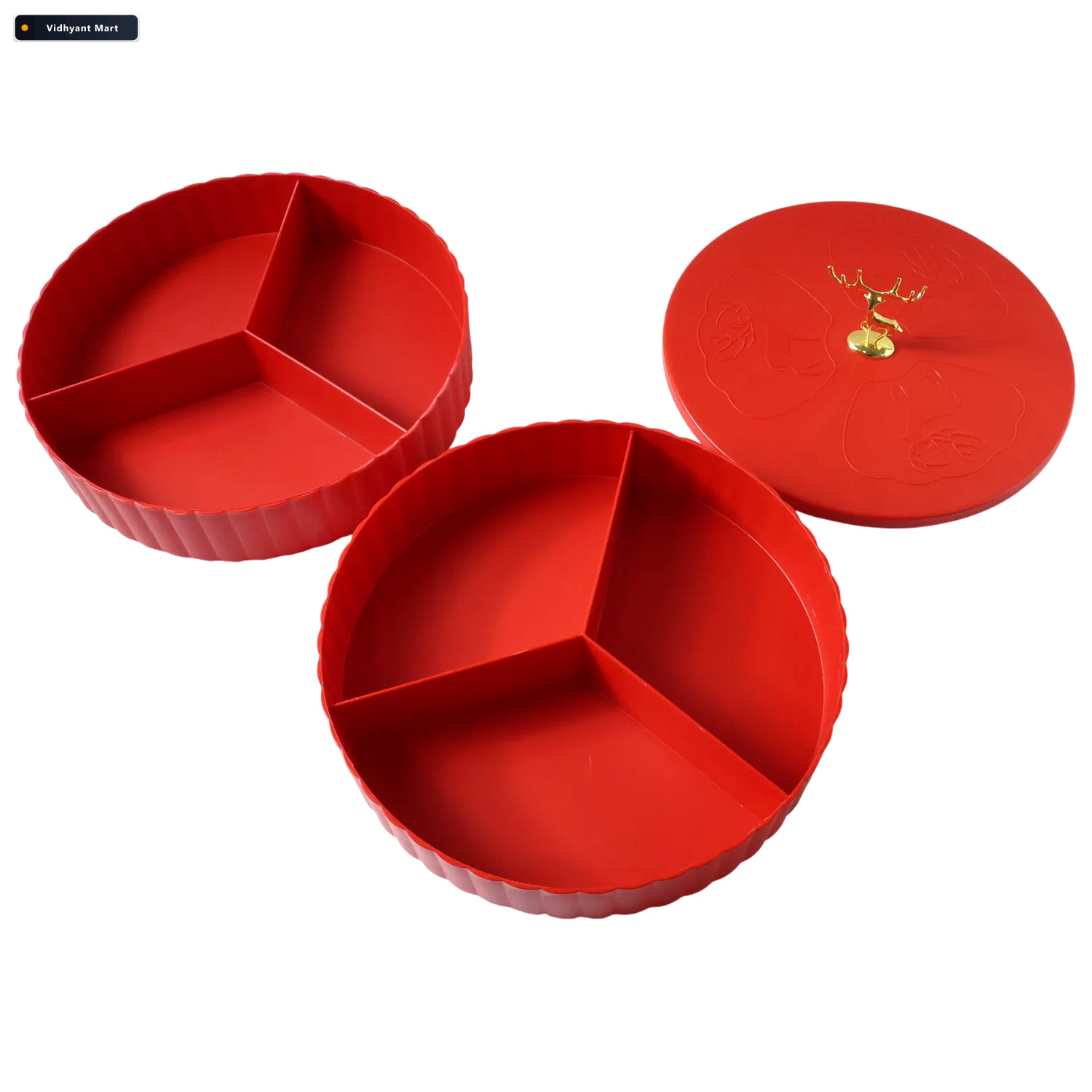 Vidhyant Mart Dry Fruit Serving Tray 2 Layer Multipurpose Snack 4
