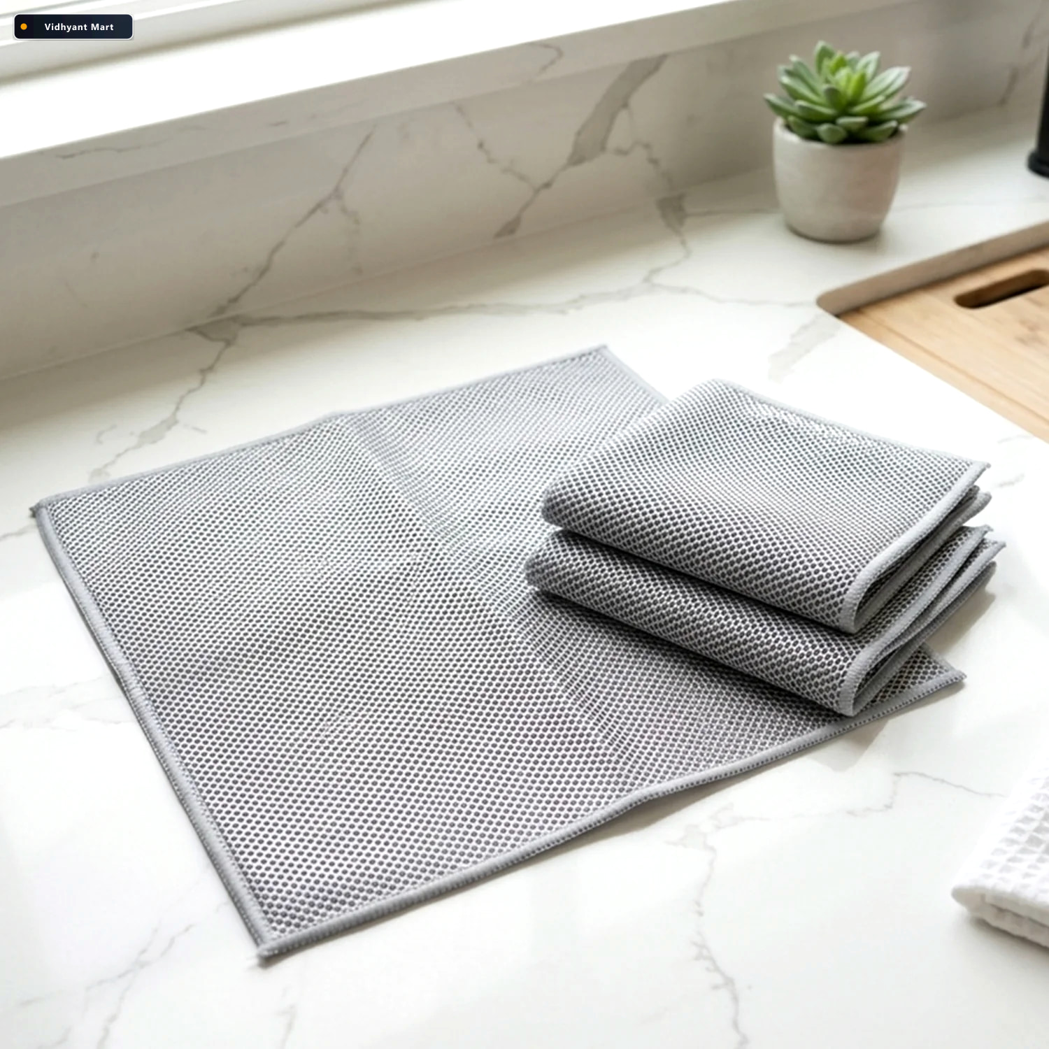 Vidhyant Mart Dual Sided Microfiber Cleaning Towel For Kitchen C 4