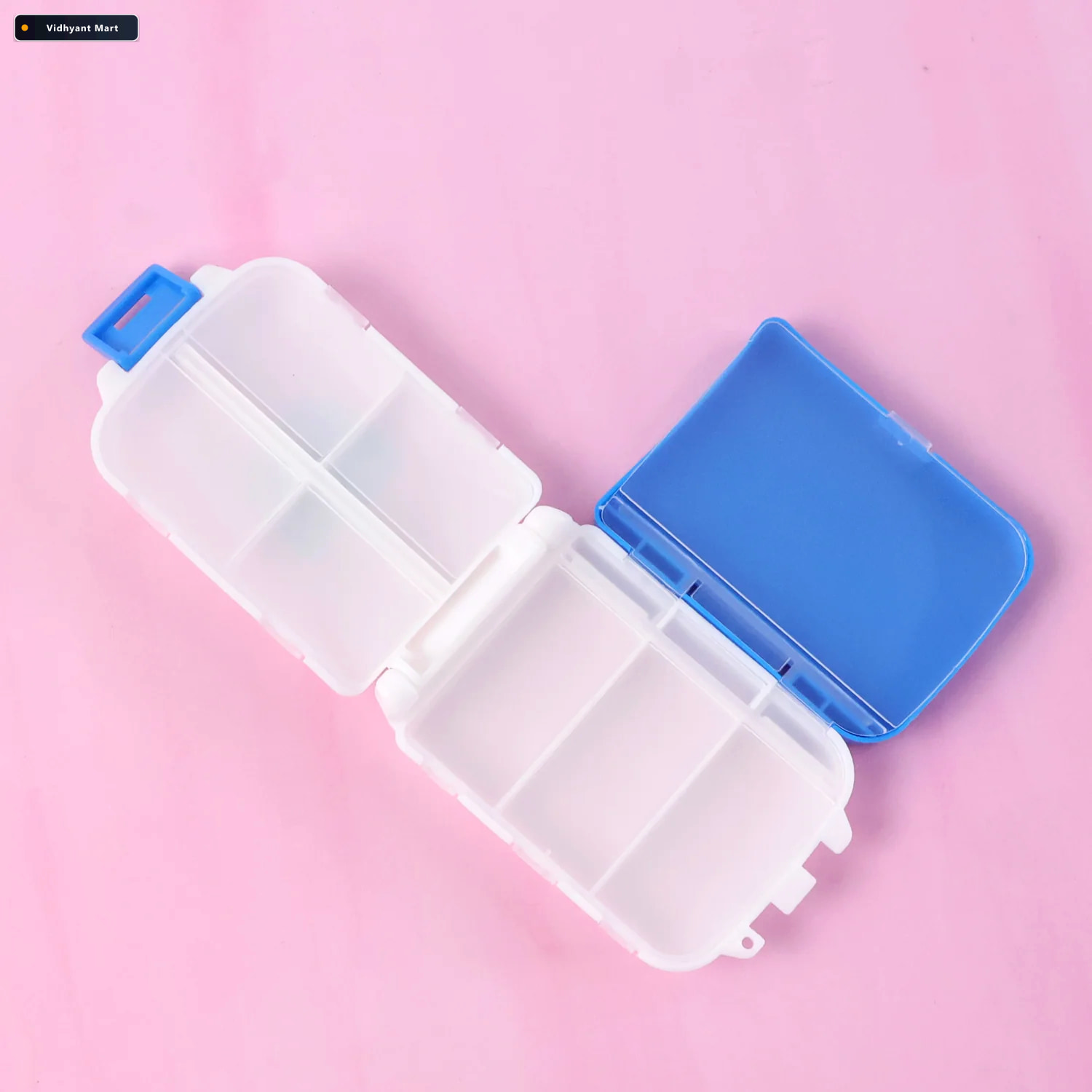 Vidhyant Mart Dual Sided Pill Organizer Box Portable 8 Compartme 1