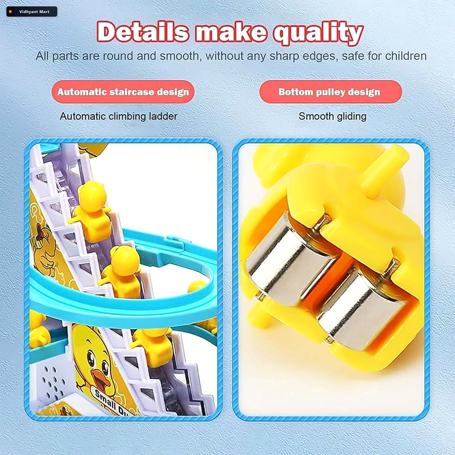Vidhyant Mart Duck Climb Stairs Toy Interactive Music Light Play 2