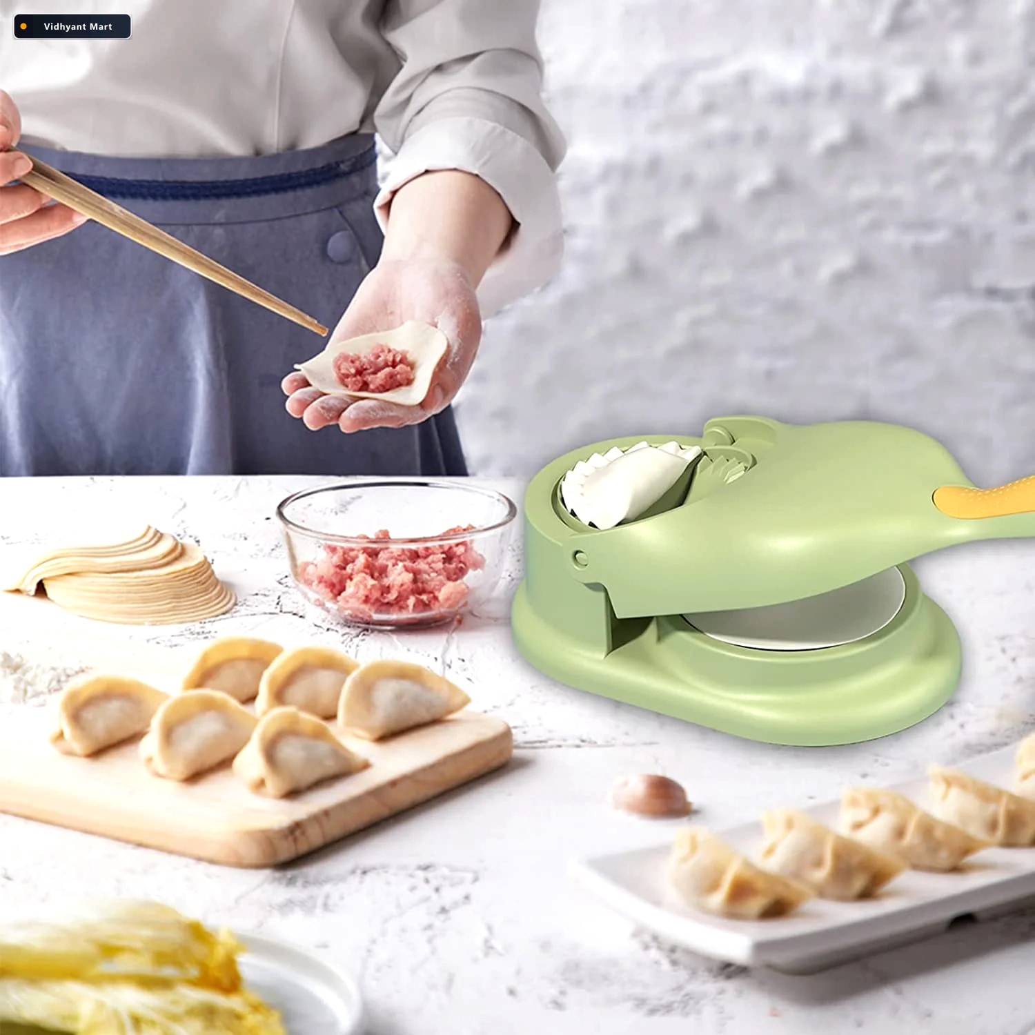Vidhyant Mart Dumpling Maker 2 In 1 Gujiya Momos Press Puri Pres 1