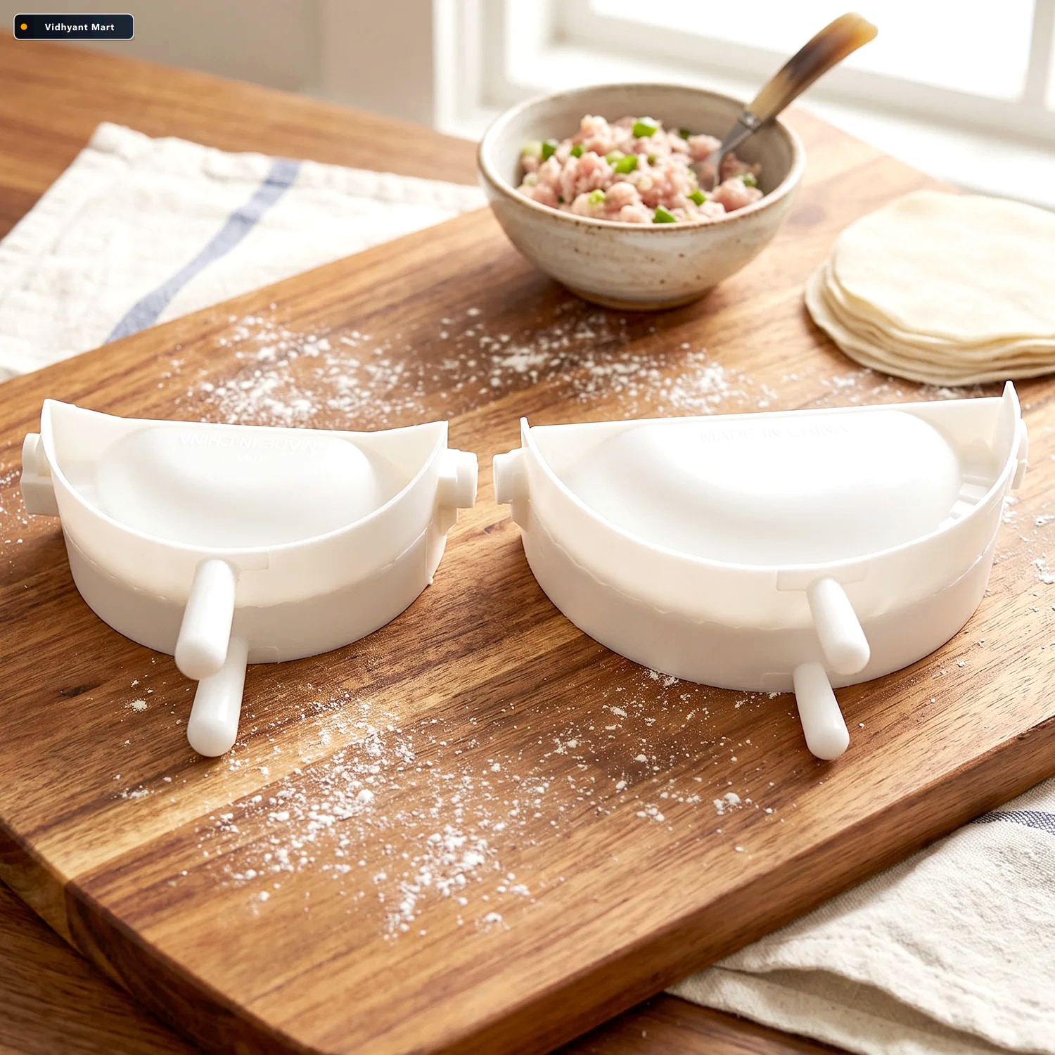 Vidhyant Mart Dumpling Maker Mould Set With Mini Rolling Pin For 2