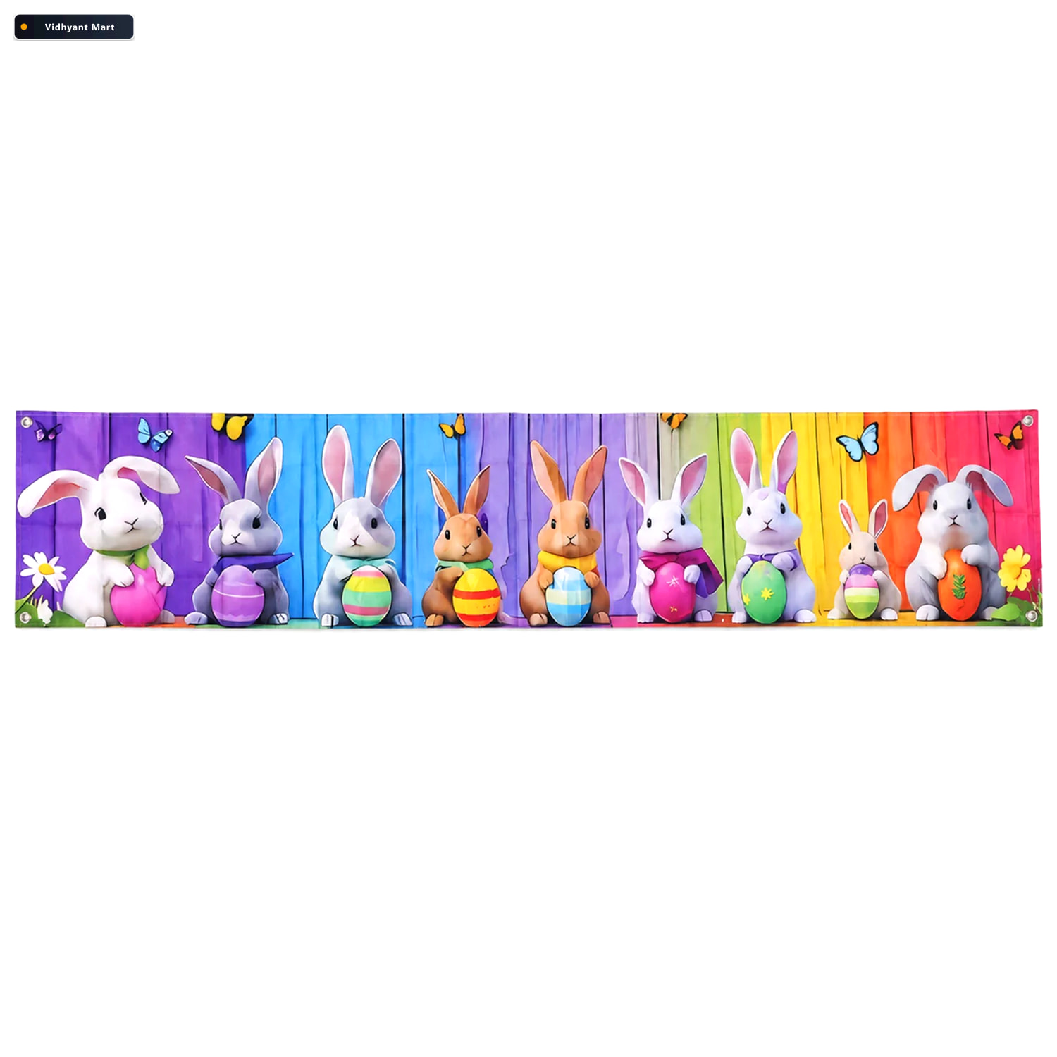 Vidhyant Mart Easter Bunny Backdrop Curtain For Spring Party And 4