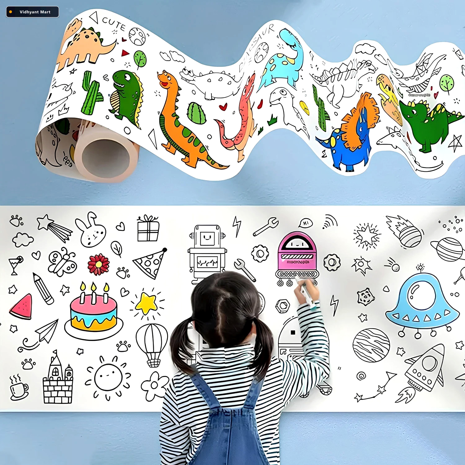 Vidhyant Mart Educational Coloring Roll Giant Ocean Themed Art P 1