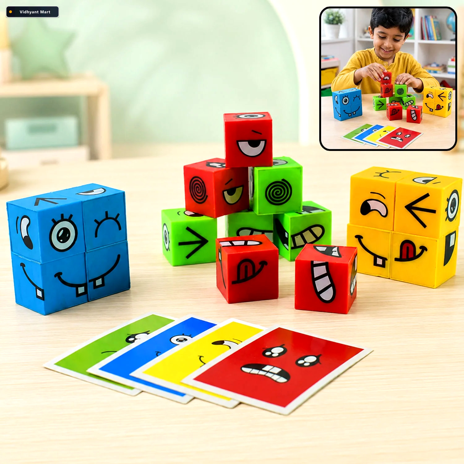 Vidhyant Mart Educational Emotion Puzzle Cube Develop Emotional 1