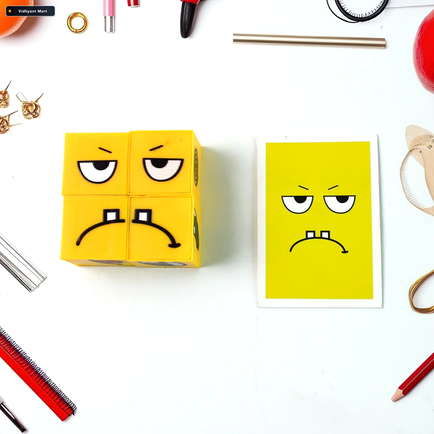 Vidhyant Mart Educational Emotion Puzzle Cube Develop Emotional 3