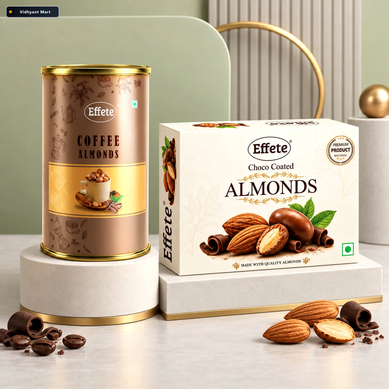 Vidhyant Mart Effete Coffee Flavoured Almonds With Rich Choco Co 1