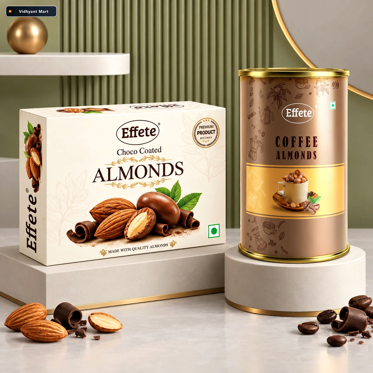 Vidhyant Mart Effete Coffee Flavoured Almonds With Rich Choco Co 3