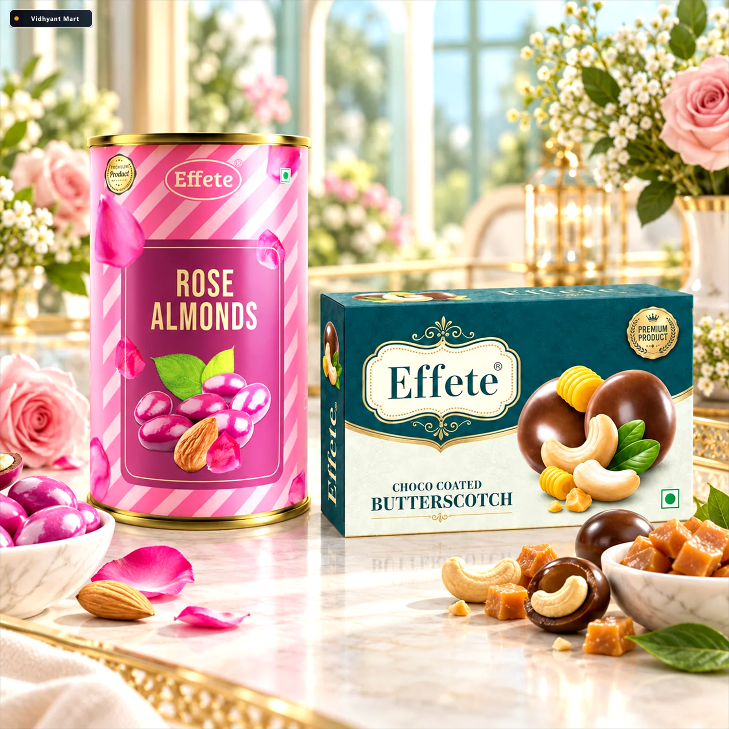 Vidhyant Mart Effete Premium Rose Almonds With Choco Coated Butt 2