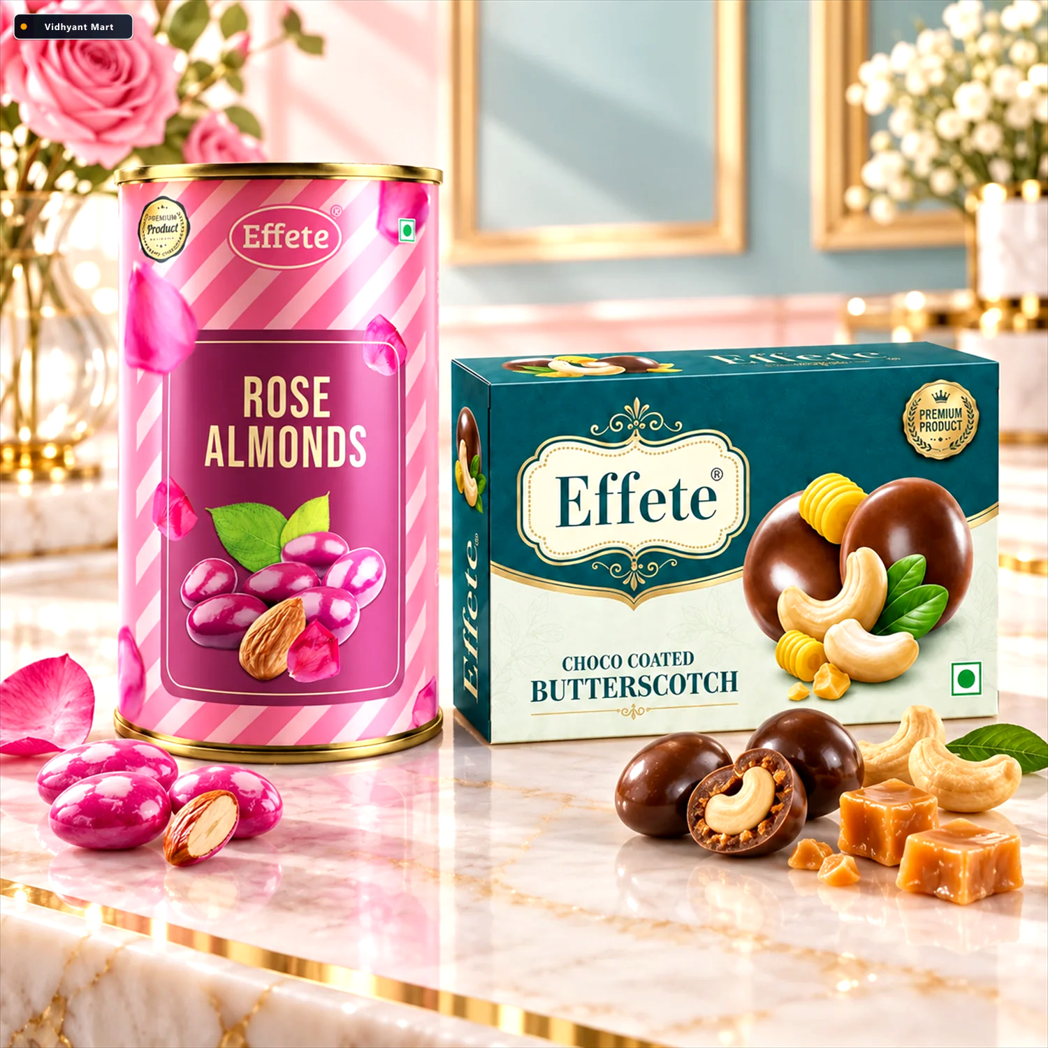 Vidhyant Mart Effete Premium Rose Almonds With Choco Coated Butt 3