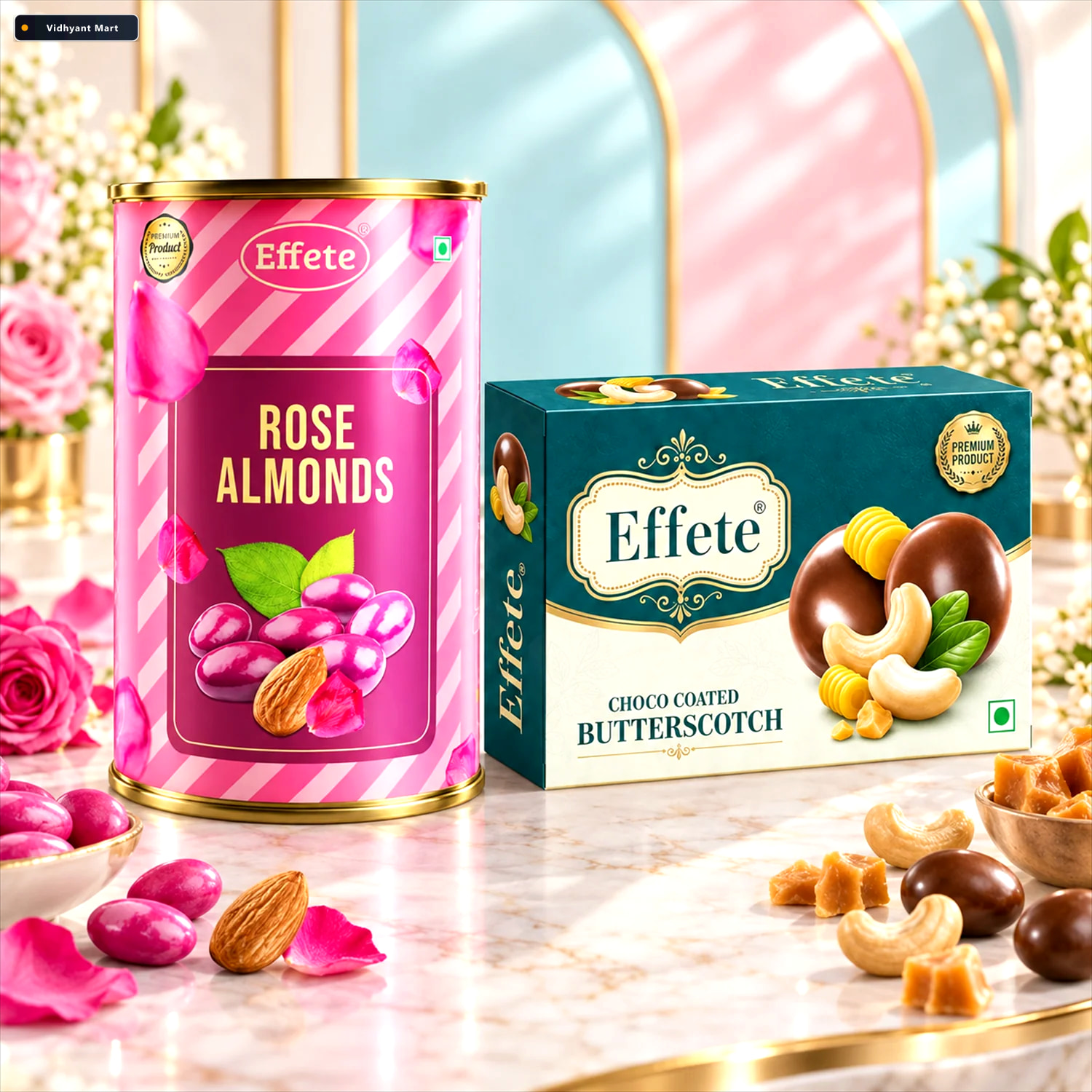 Vidhyant Mart Effete Premium Rose Almonds With Choco Coated Butt 4