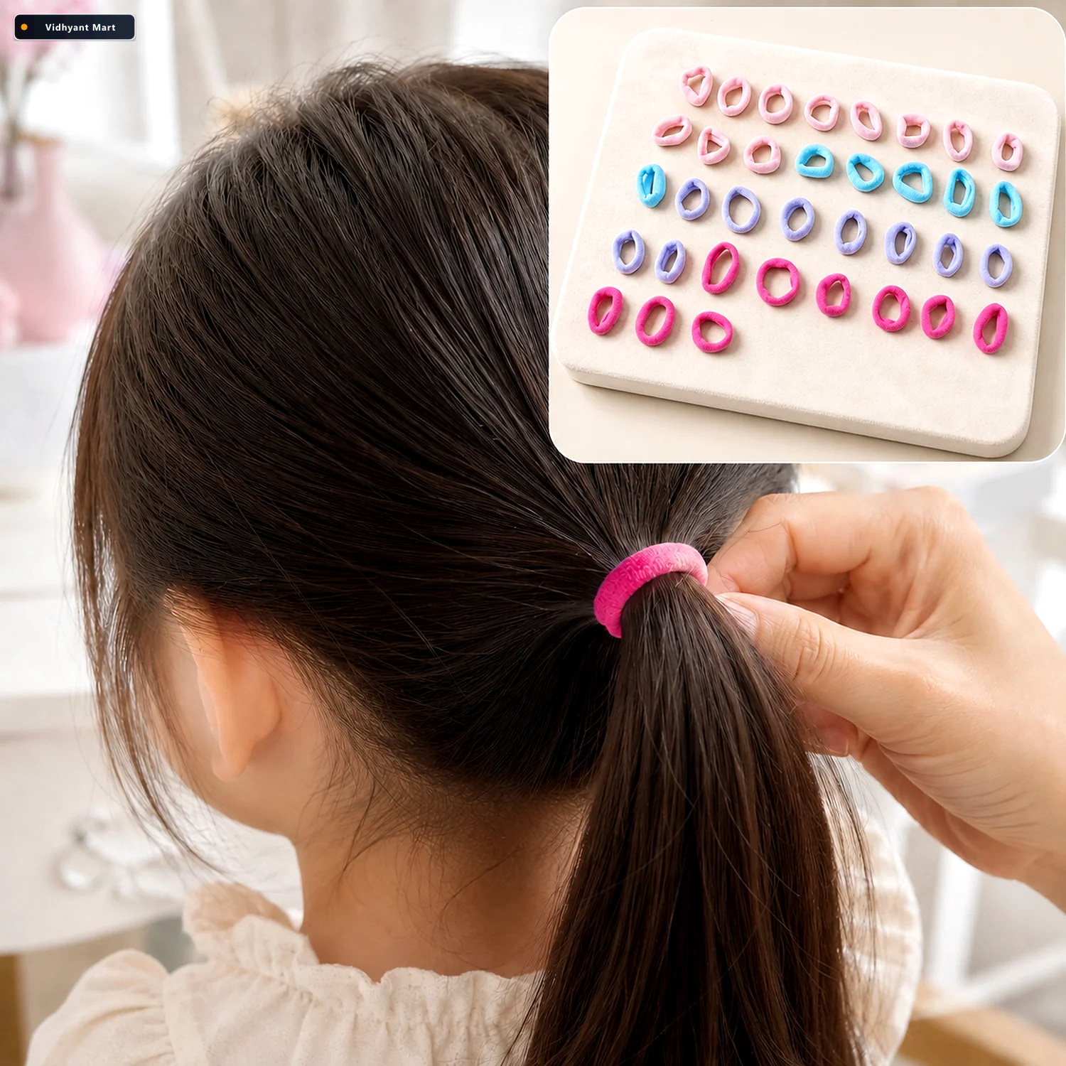 Vidhyant Mart Elastic Hair Ties Gentle Durable Convenient For Ki 1