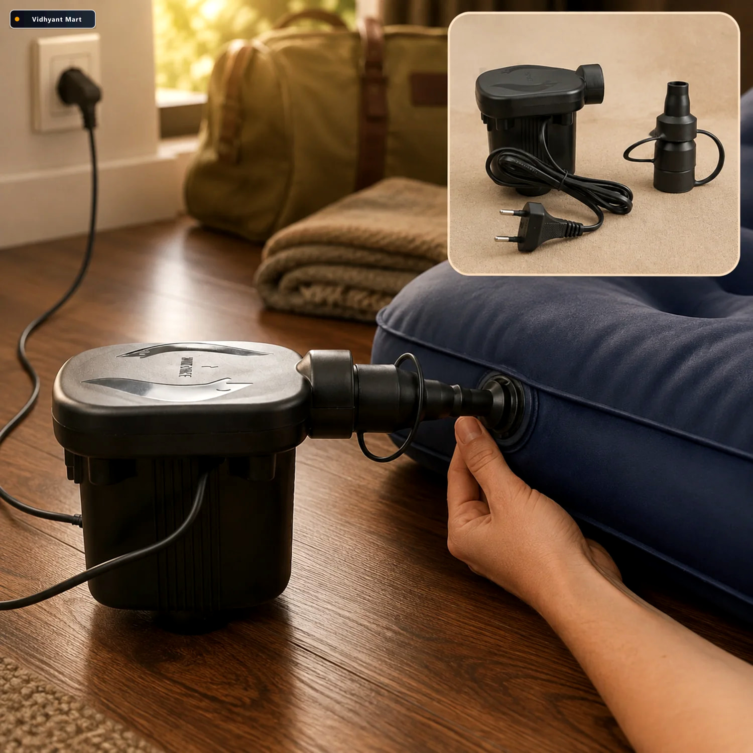 Vidhyant Mart Electric Air Pump Fast Inflator Deflator For Infla 1