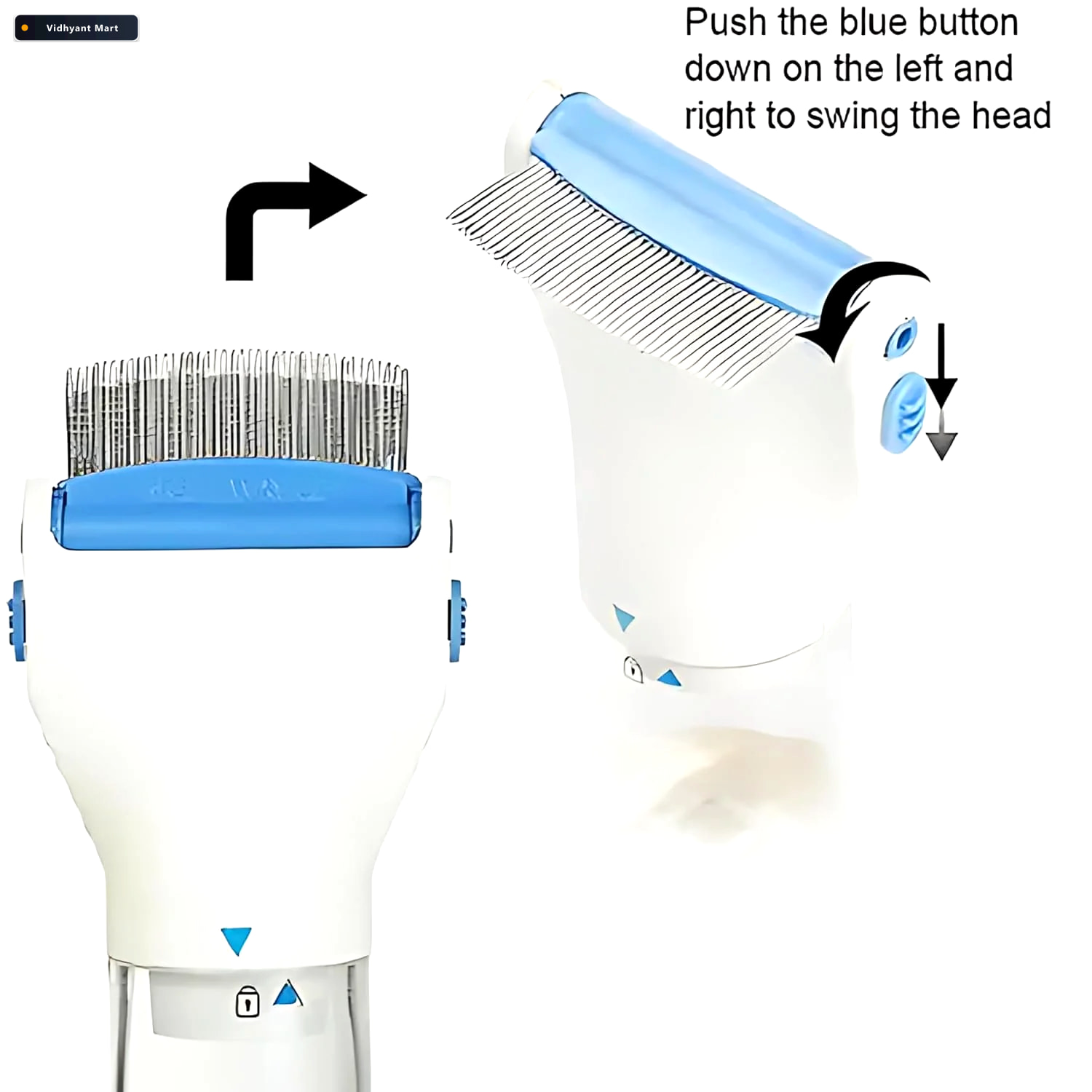 Vidhyant Mart Electric Anti Lice Comb Fine Stainless Steel With 2