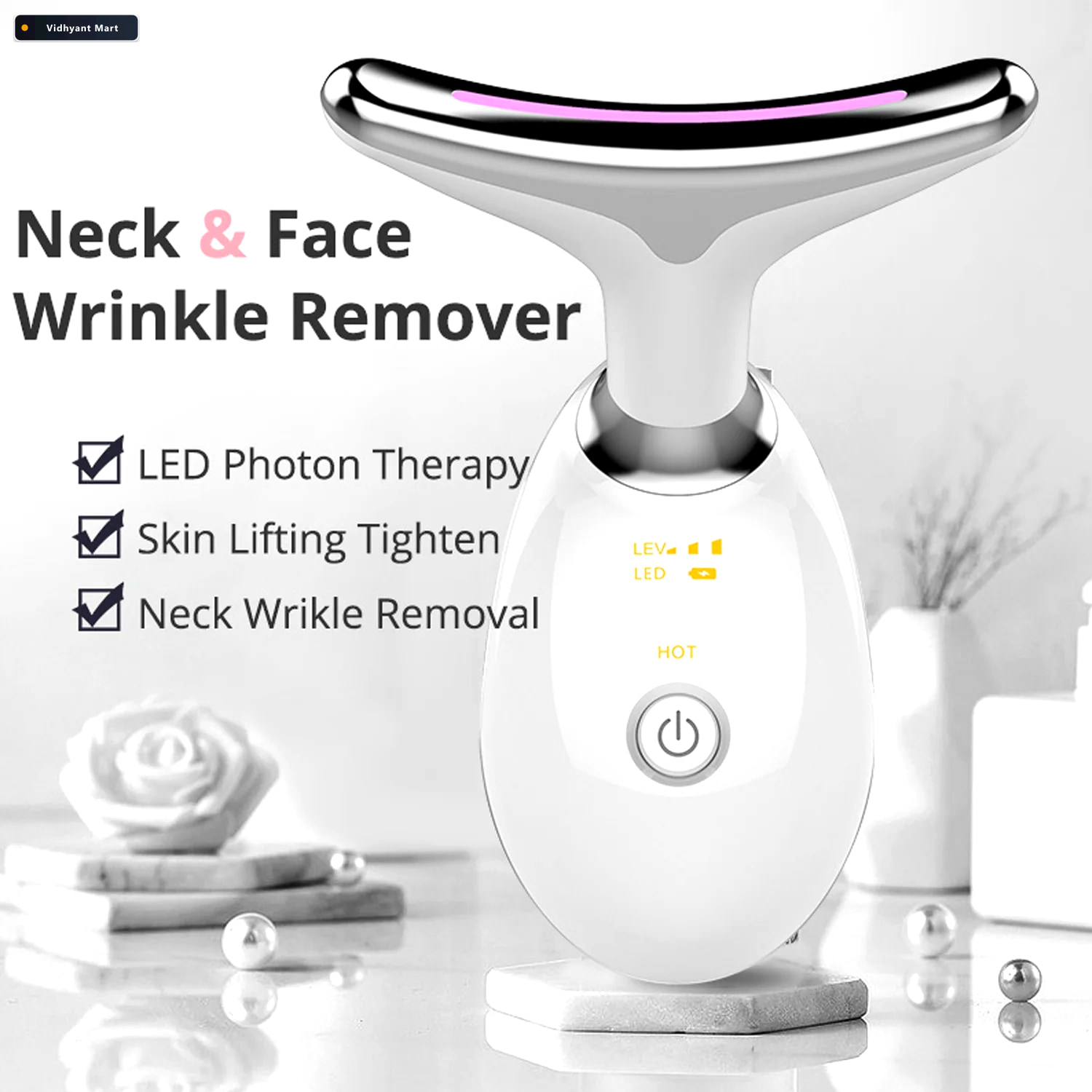 Vidhyant Mart Electric Face Massager Led Photon Wrinkle Remover 1