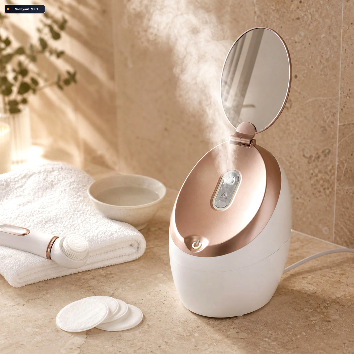 Vidhyant Mart Electric Facial Steamer With Mirror For Deep Clean 2