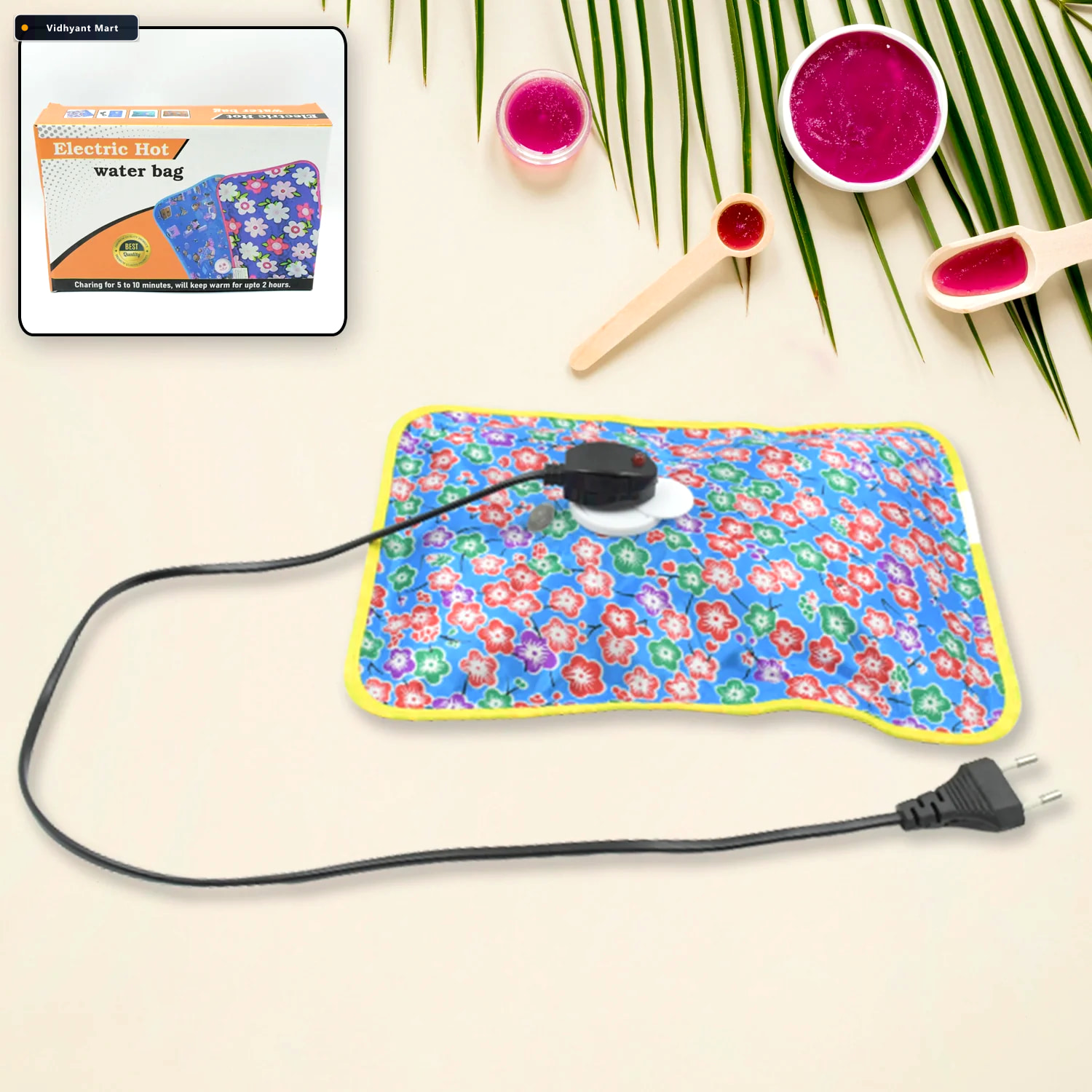 Vidhyant Mart Electric Hot Water Bag Pain Relief Warmth Velvet W 1