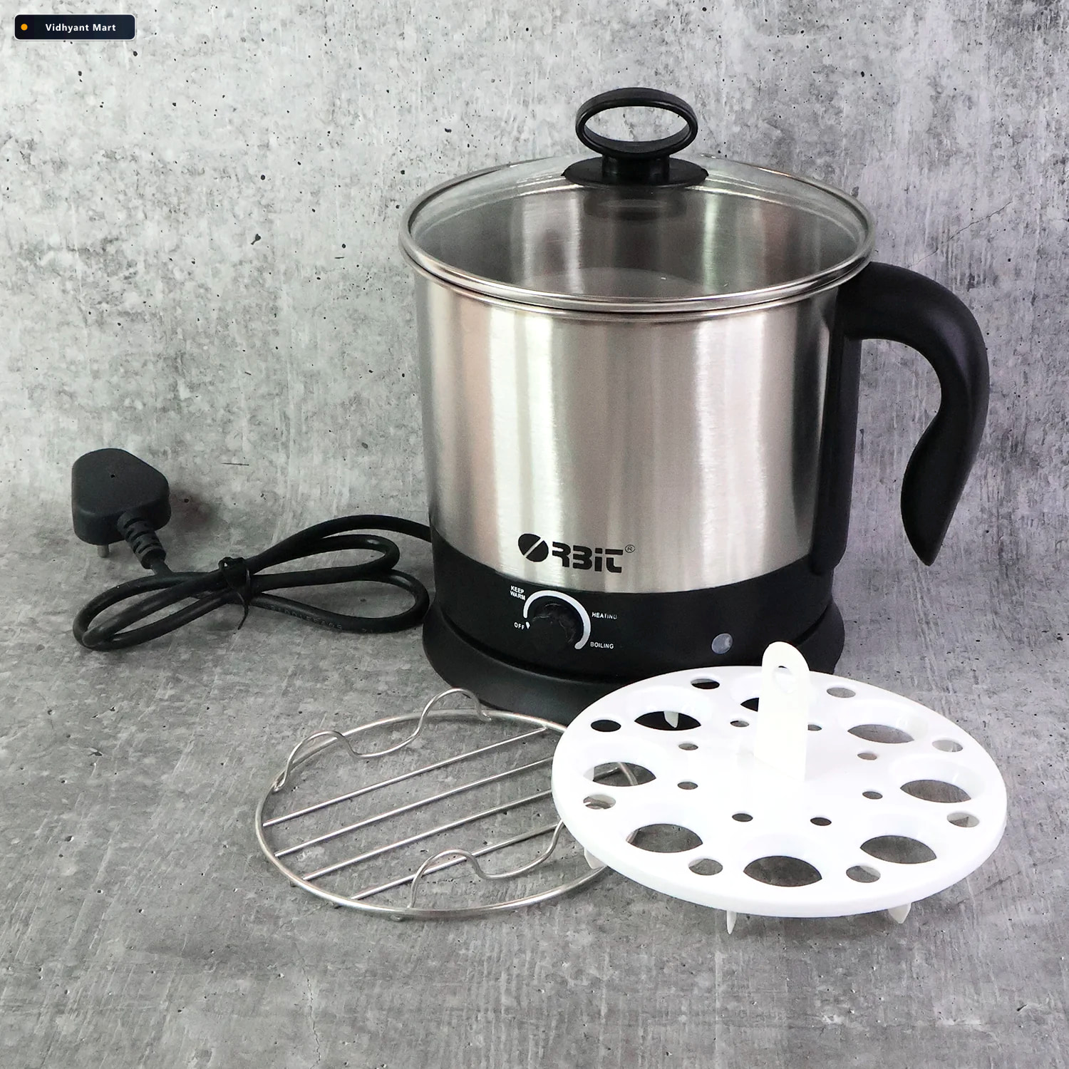 Vidhyant Mart Electric Idli Cooker 650w Stainless Steel Steamer 3