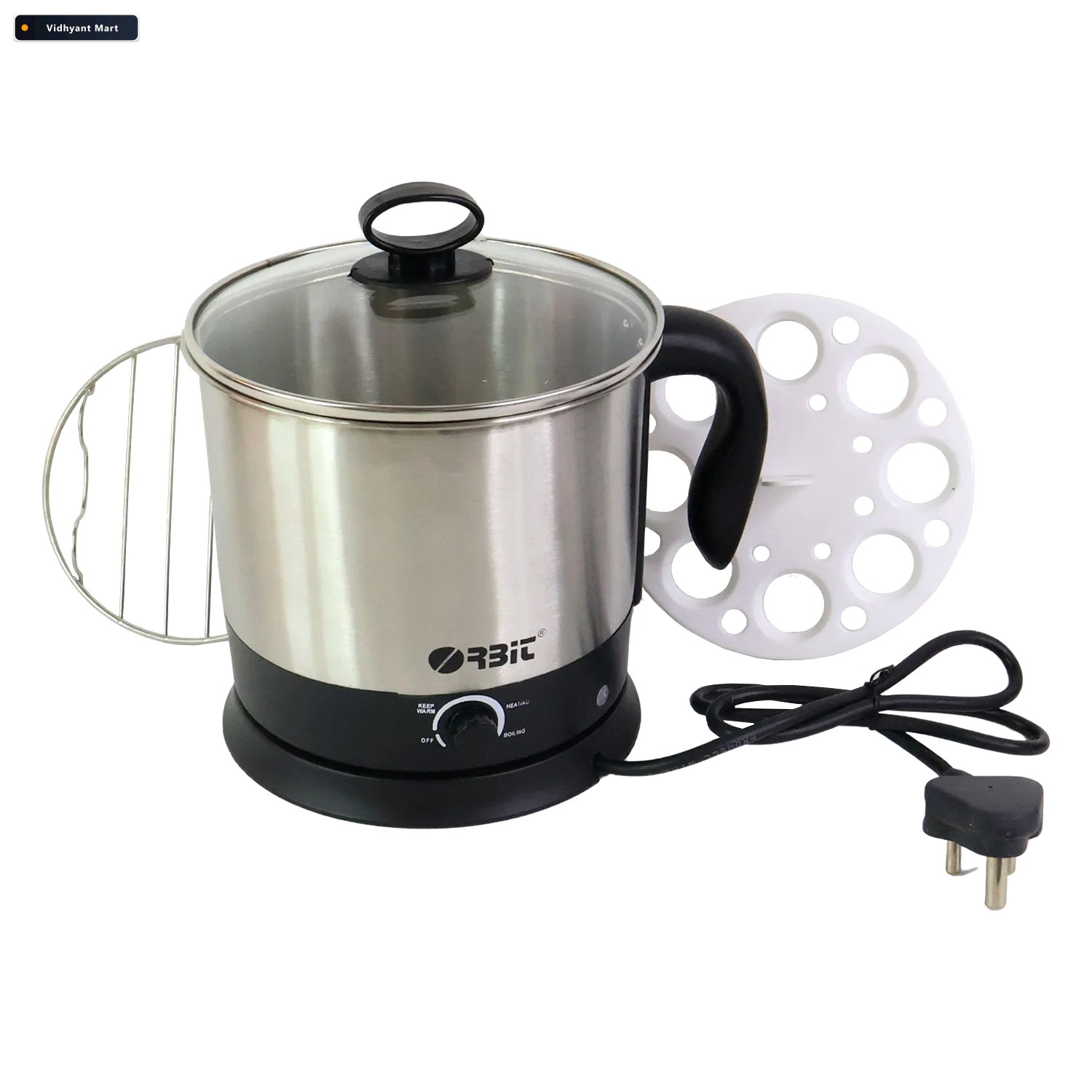 Vidhyant Mart Electric Idli Cooker 650w Stainless Steel Steamer 4