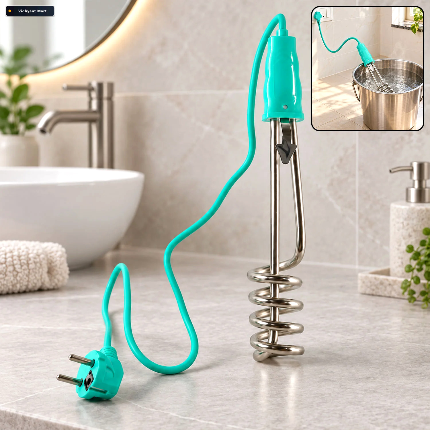 Vidhyant Mart Electric Immersion Water Heater Rod With Spiral Co 1