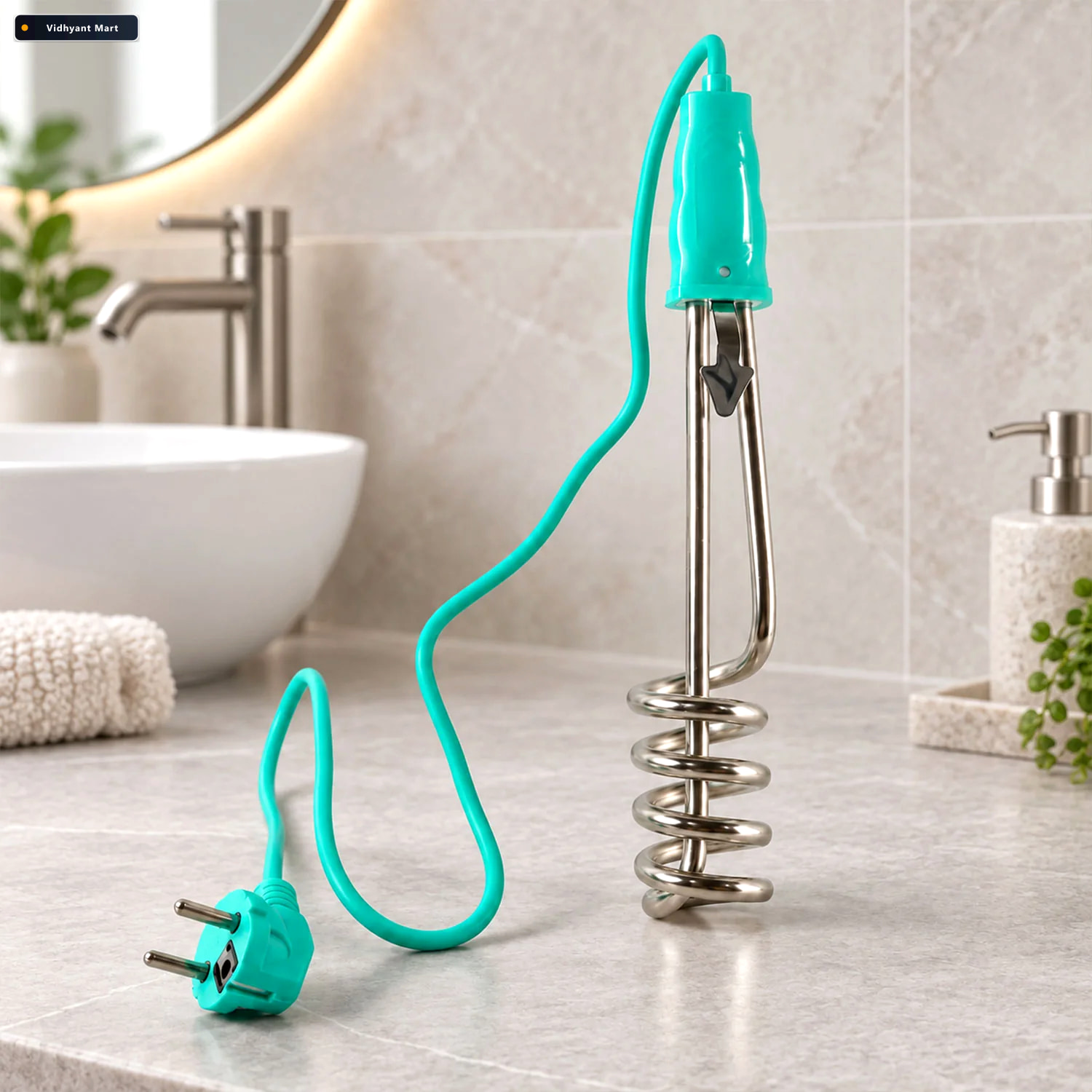 Vidhyant Mart Electric Immersion Water Heater Rod With Spiral Co 2
