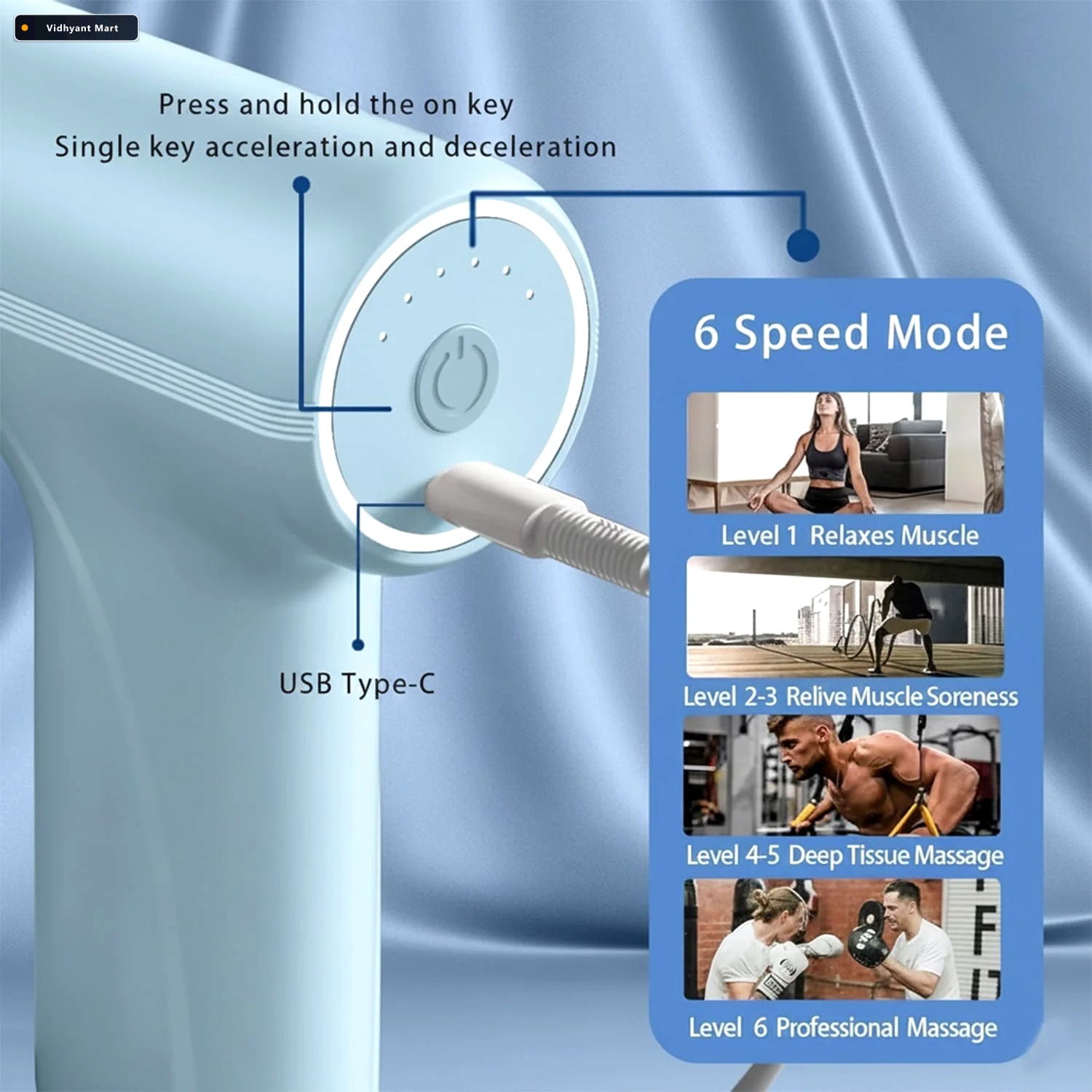 Vidhyant Mart Electric Massage Gun Deep Muscle Relaxation Recove 2