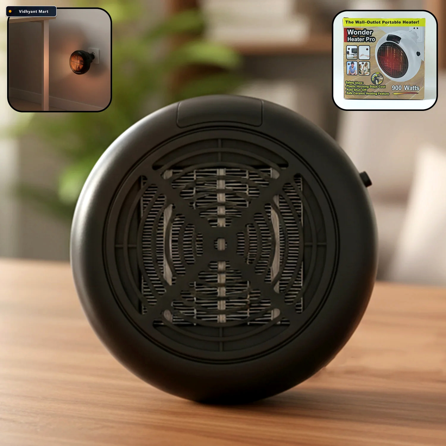 Vidhyant Mart Electric Room Heater 900w Compact Portable Wall Pl 2