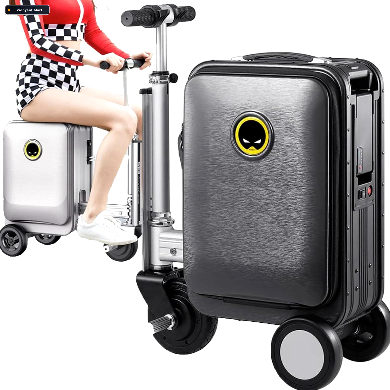 Vidhyant Mart Electric Scooter Suitcase Rideable Smart Luggage W 2