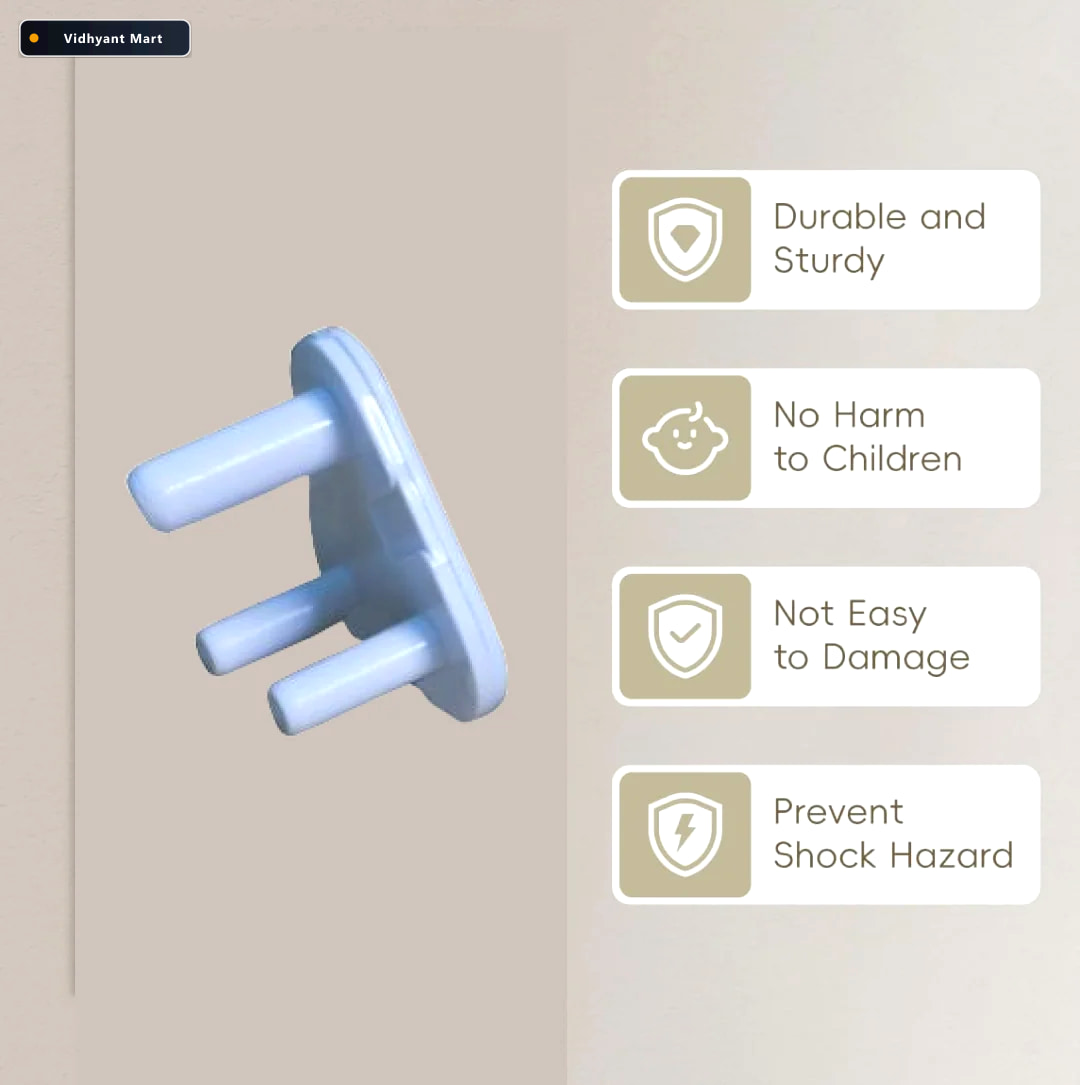 Vidhyant Mart Electric Socket Covers Small Safety Plug Protector 2