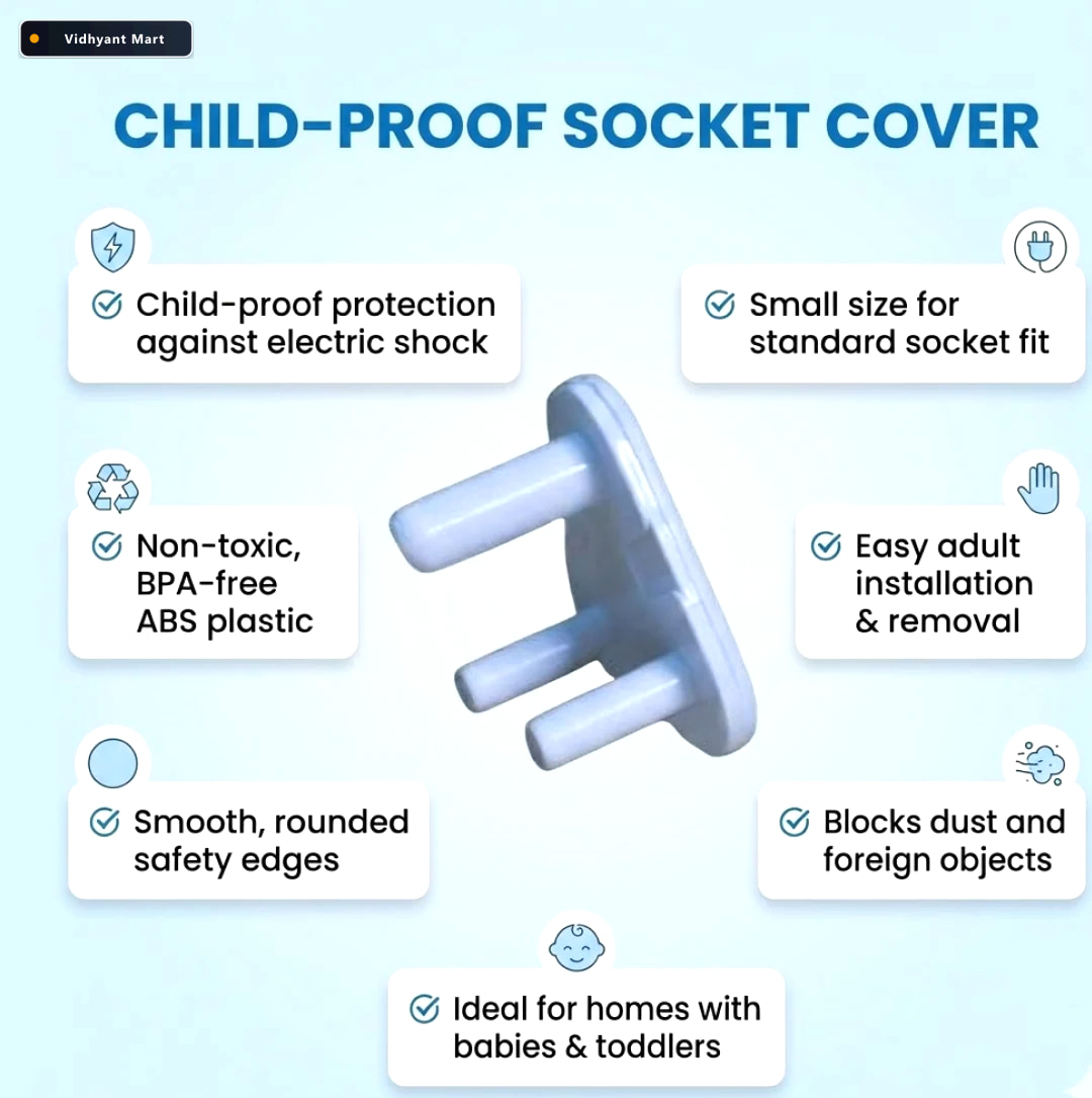 Vidhyant Mart Electric Socket Covers Small Safety Plug Protector 4