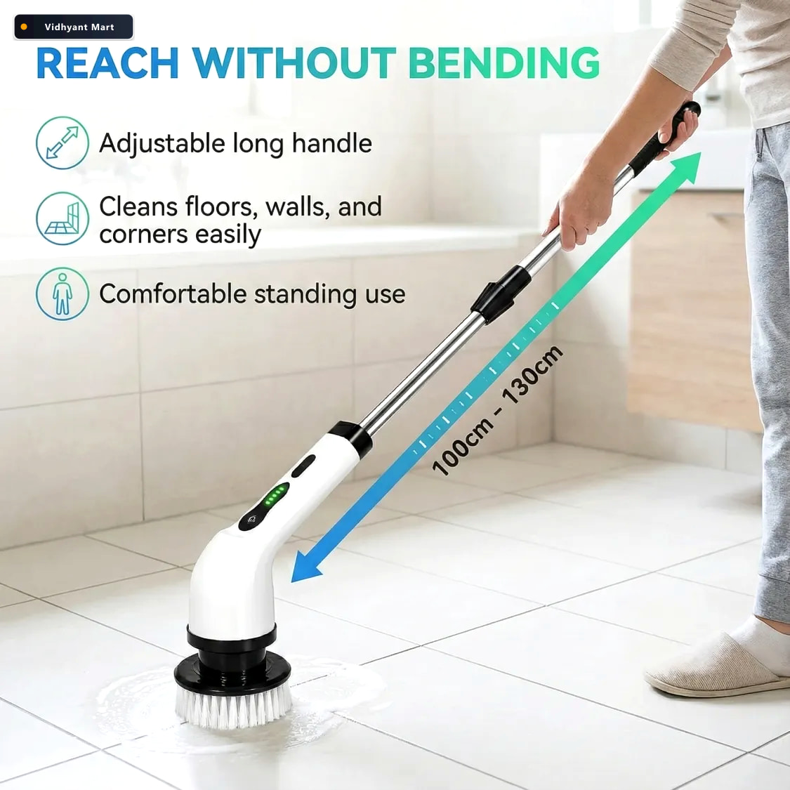 Vidhyant Mart Electric Spin Scrubber Brush 7 In 1 Cordless Clean 5