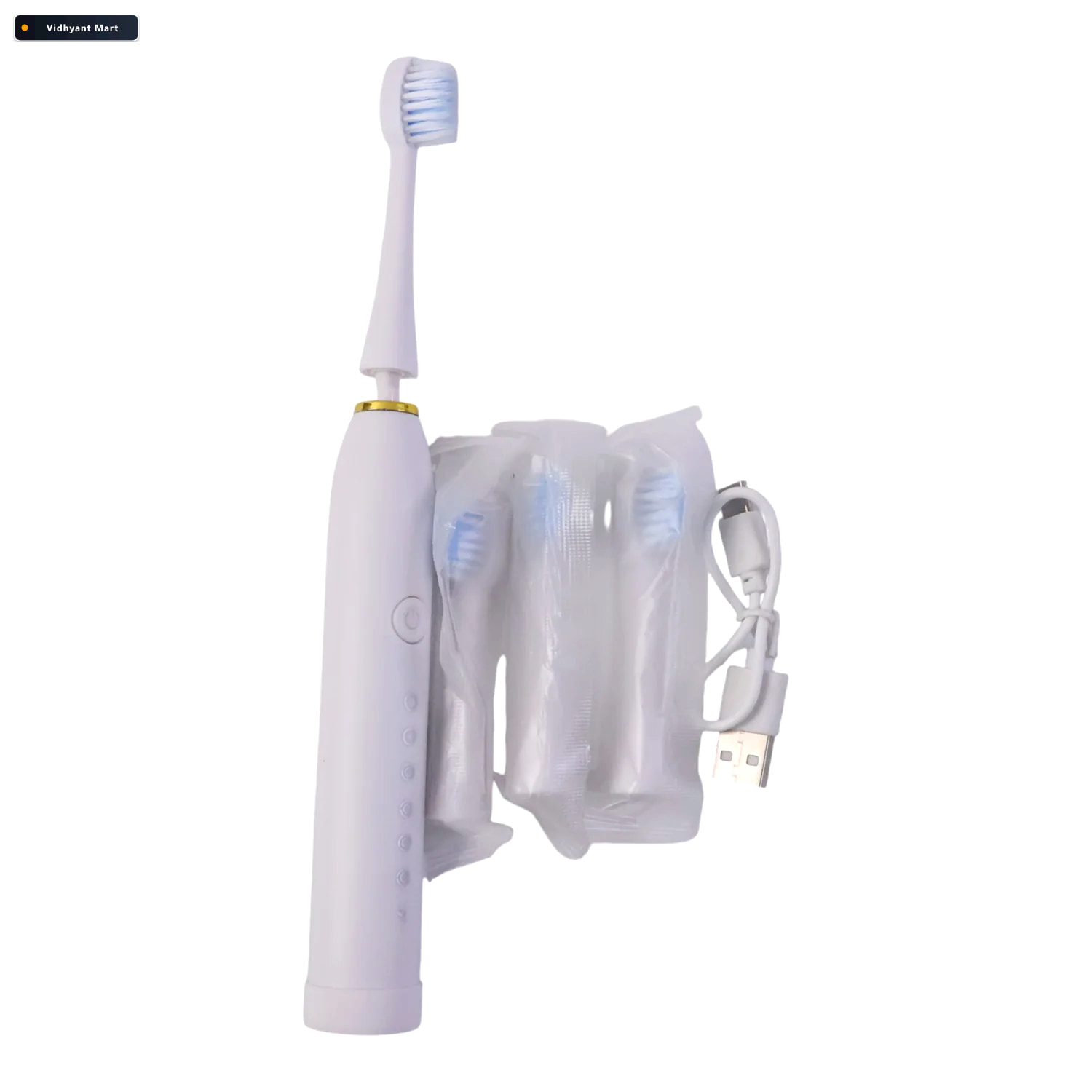 Vidhyant Mart Electric Toothbrush Rechargeable With 3 Extra Repl 4