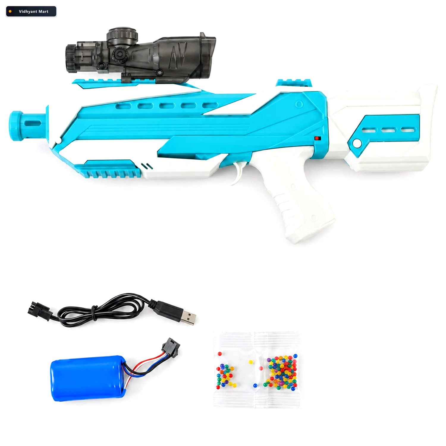 Vidhyant Mart Electric Toy Gel Blaster With Battery Pack Usb Cab 4