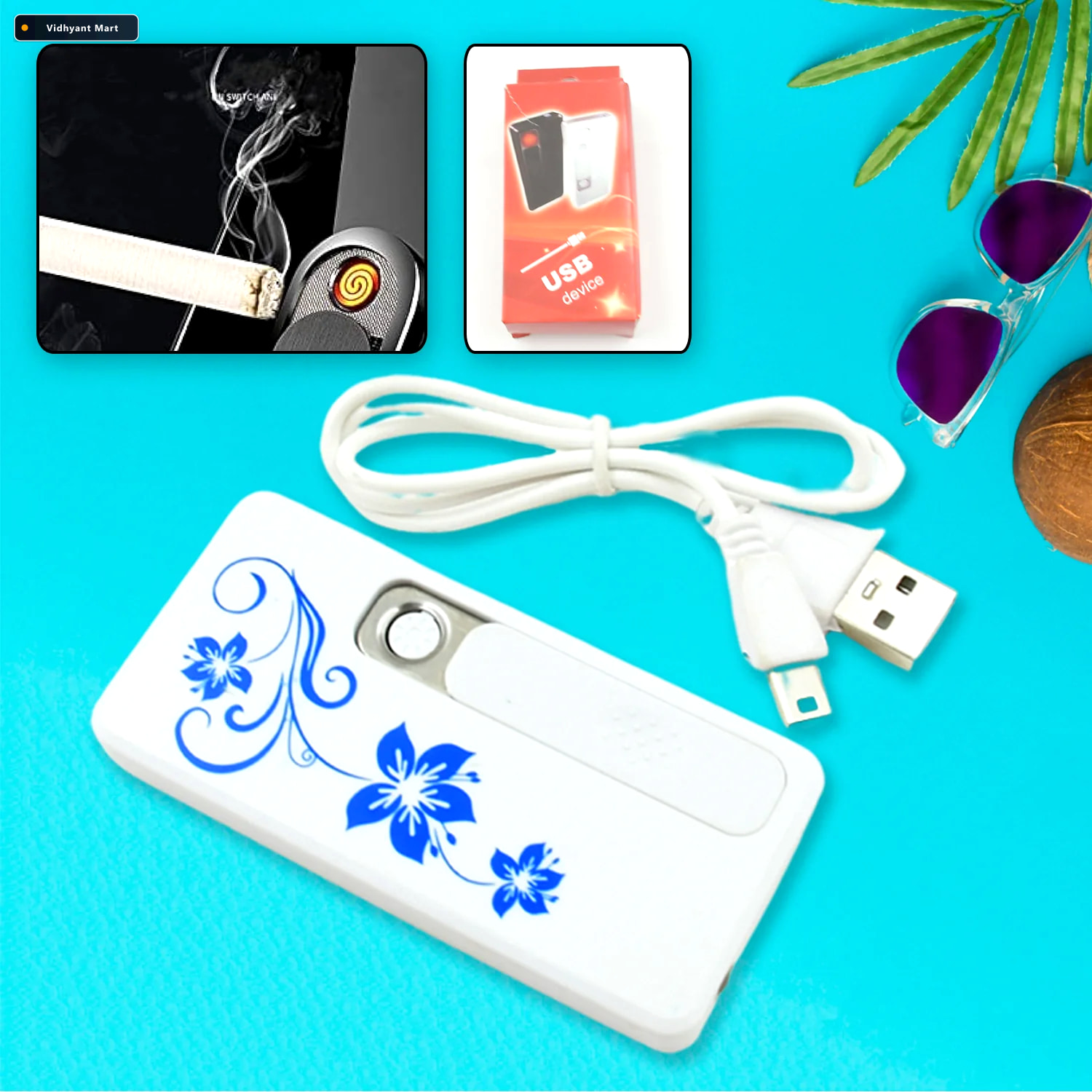 Vidhyant Mart Electric Usb Lighter Windproof Rechargeable Bravev 3